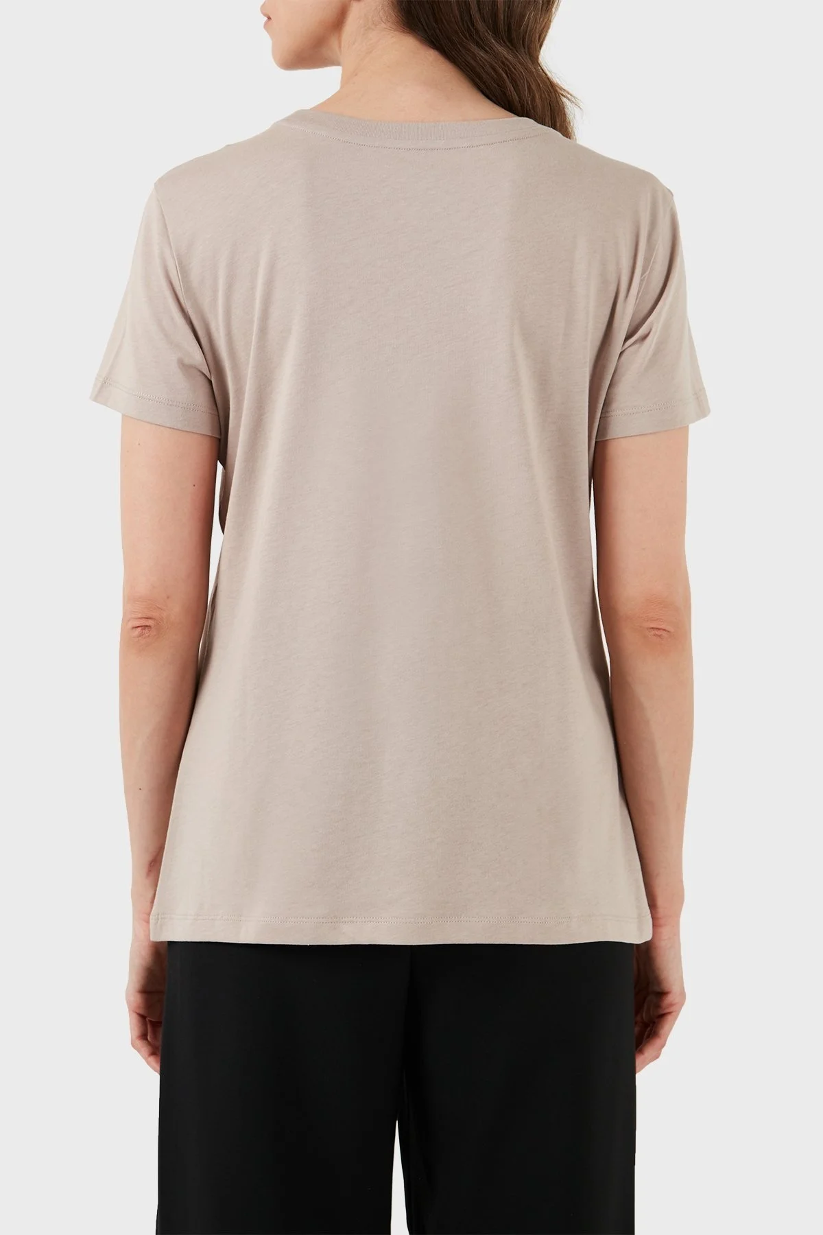 Armani Exchange Pamuklu Regular Fit Bayan T Shirt 3DYT01 YJ3RZ 1786 BEJ - 2