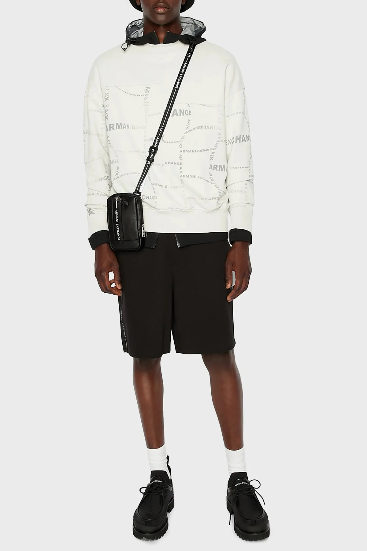 Armani Exchange Pamuklu Regular Fit Belden Bağlamalı Cepli Erkek Short 3RZSBB ZJCAZ 1200 SİYAH - 3