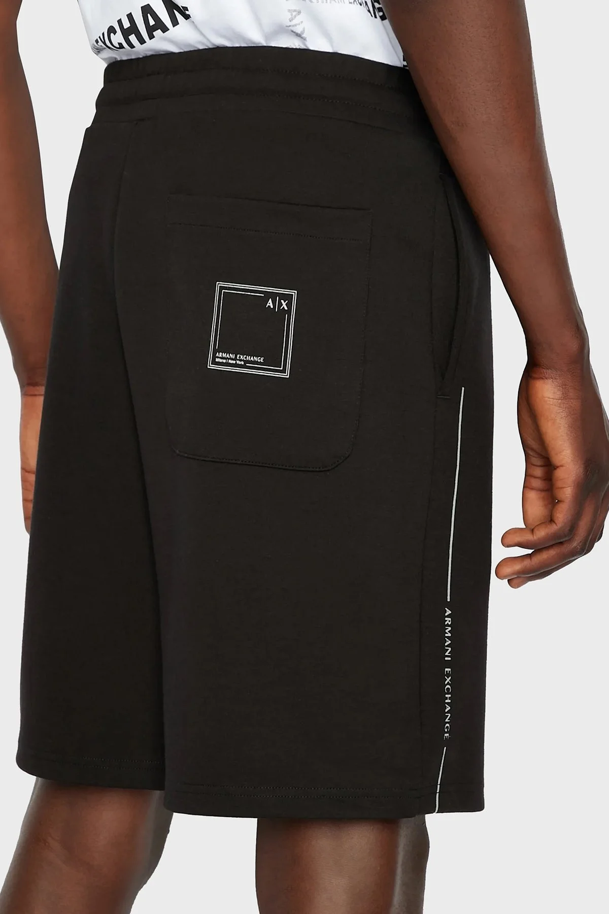 Armani Exchange Pamuklu Regular Fit Belden Bağlamalı Cepli Erkek Short 3RZSBB ZJCAZ 1200 SİYAH - 4