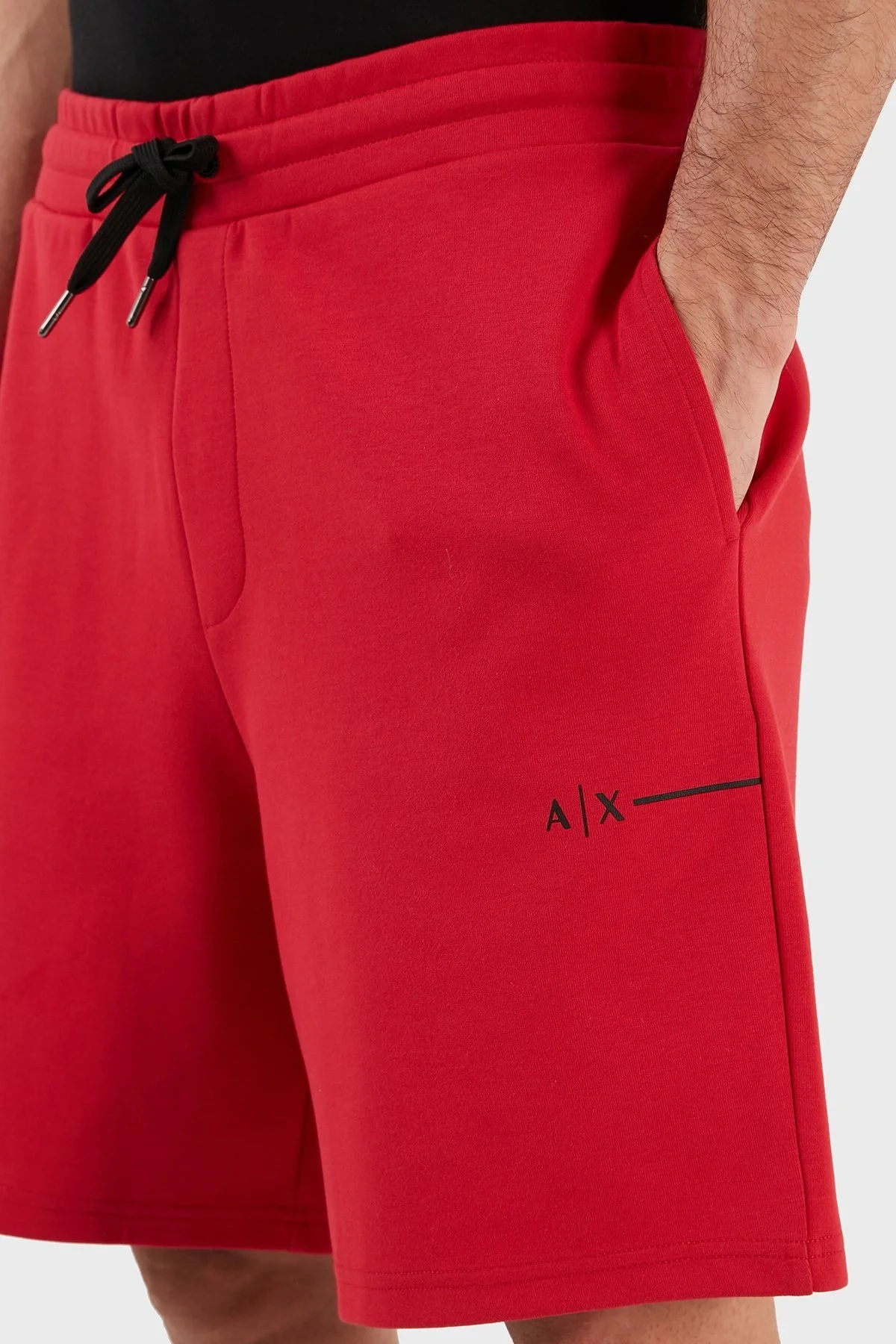 Armani Exchange Pamuklu Regular Fit Belden Bağlamalı Cepli Erkek Short 3RZSBB ZJCAZ 14AQ KIRMIZI - 4