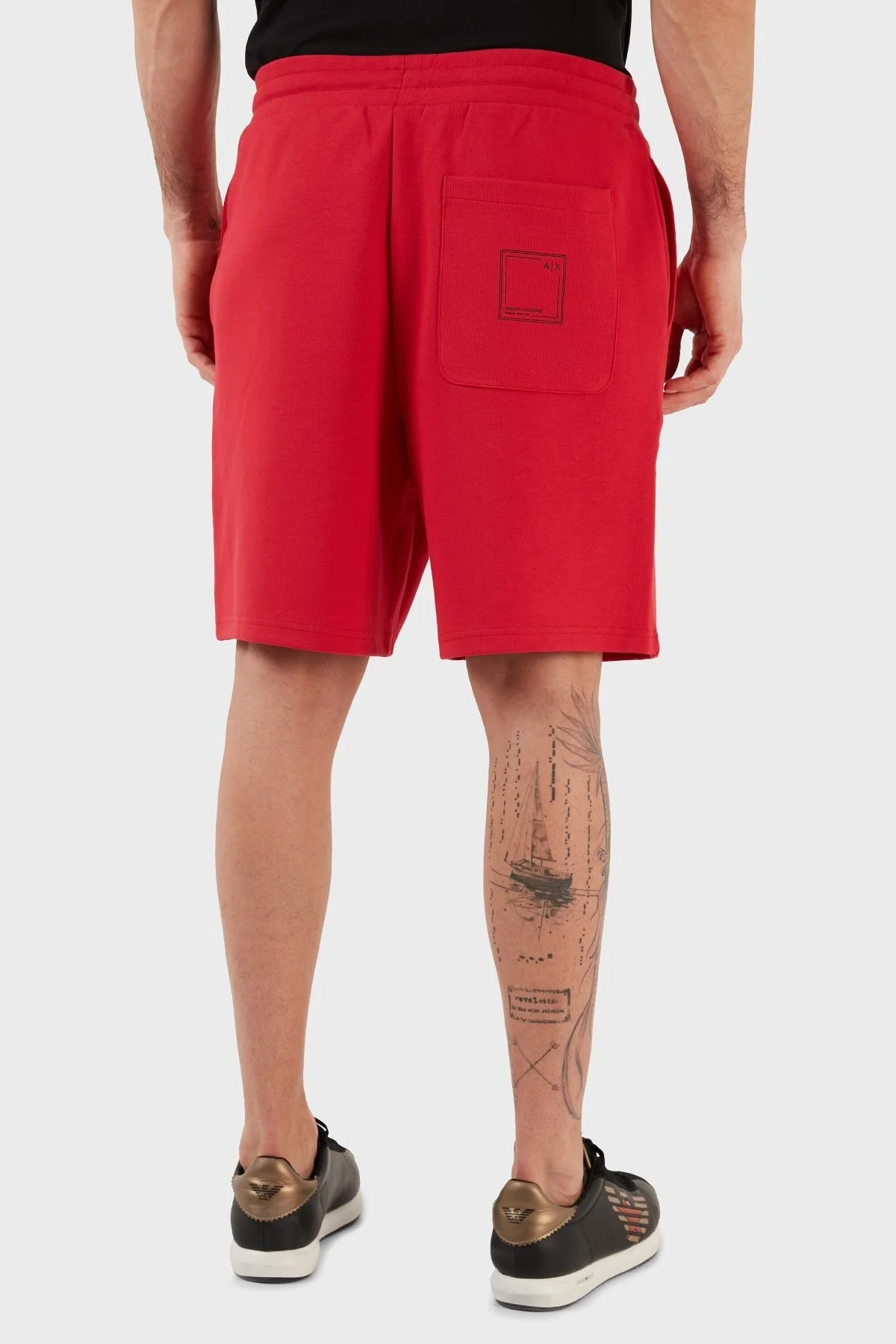 Armani Exchange Pamuklu Regular Fit Belden Bağlamalı Cepli Erkek Short 3RZSBB ZJCAZ 14AQ KIRMIZI - 5