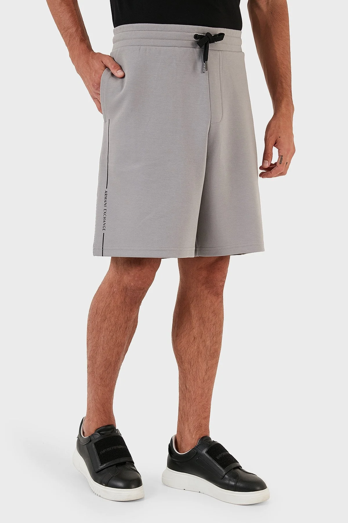 Armani Exchange Pamuklu Regular Fit Belden Bağlamalı Cepli Erkek Short 3RZSBB ZJCAZ 1913 GRİ - 1