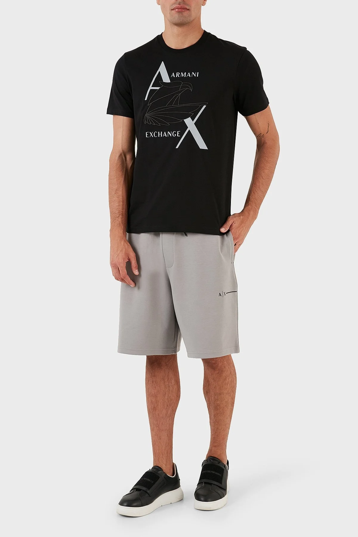 Armani Exchange Pamuklu Regular Fit Belden Bağlamalı Cepli Erkek Short 3RZSBB ZJCAZ 1913 GRİ - 3