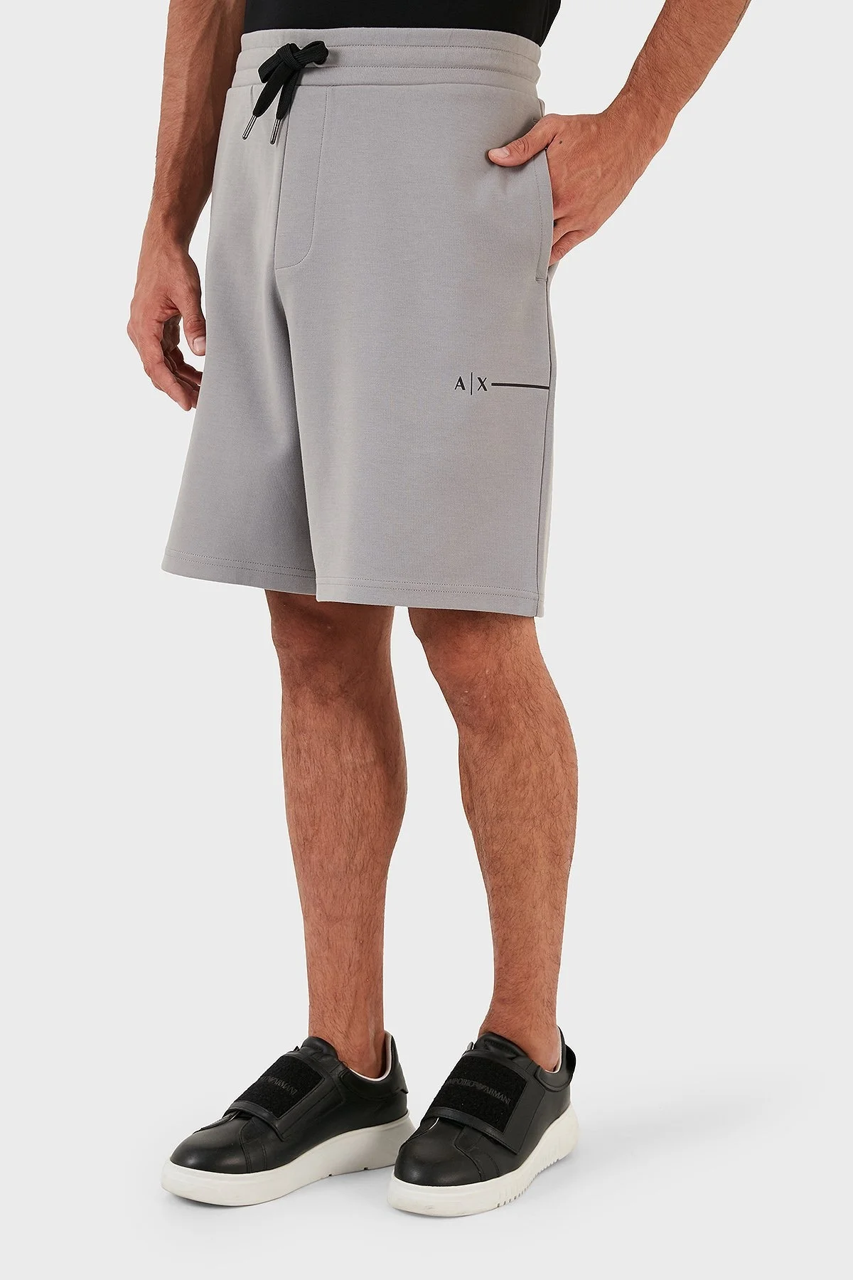 Armani Exchange Pamuklu Regular Fit Belden Bağlamalı Cepli Erkek Short 3RZSBB ZJCAZ 1913 GRİ - 4