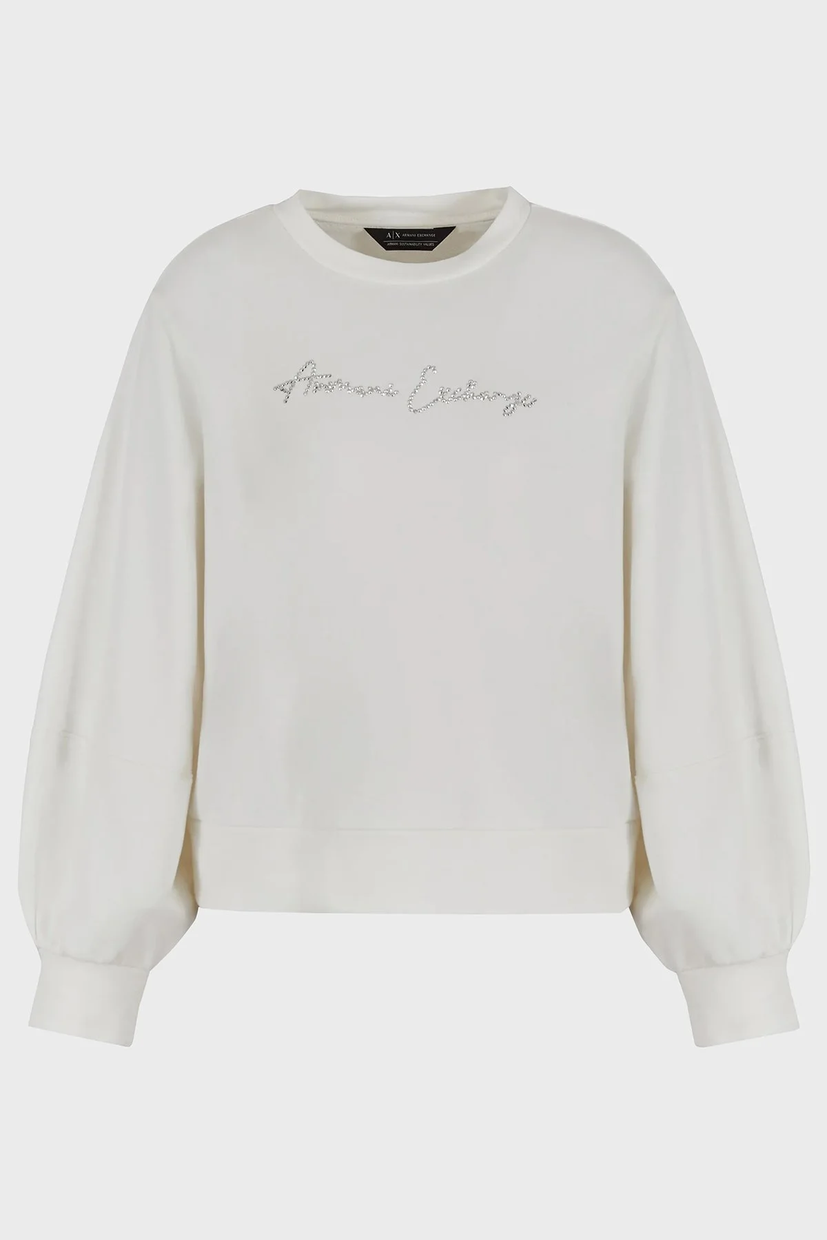 Armani Exchange Pamuklu Regular Fit Bisiklet Yaka Bayan Sweat 3DYM13 YJFFZ 1125 BEYAZ - 5