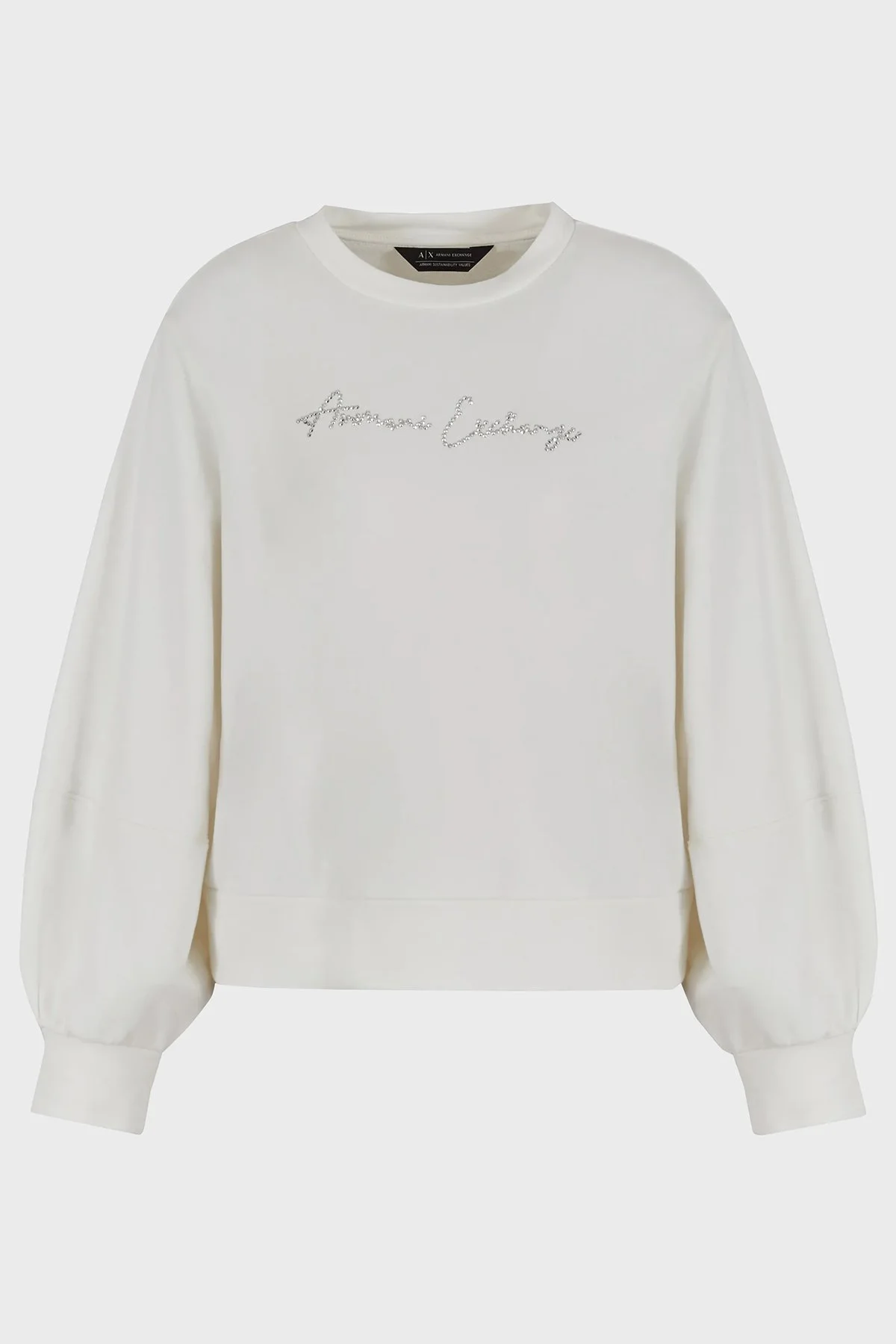 Armani Exchange Pamuklu Regular Fit Bisiklet Yaka Kadın Sweat 3DYM13 YJFFZ 1125 BEYAZ - 5