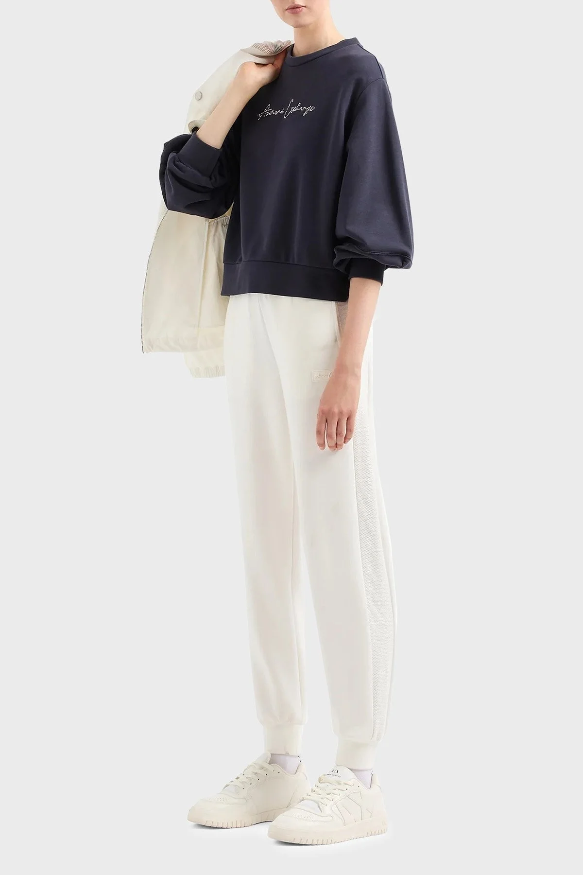 Armani Exchange Pamuklu Regular Fit Bisiklet Yaka Bayan Sweat 3DYM13 YJFFZ 1593 LACİVERT - 2