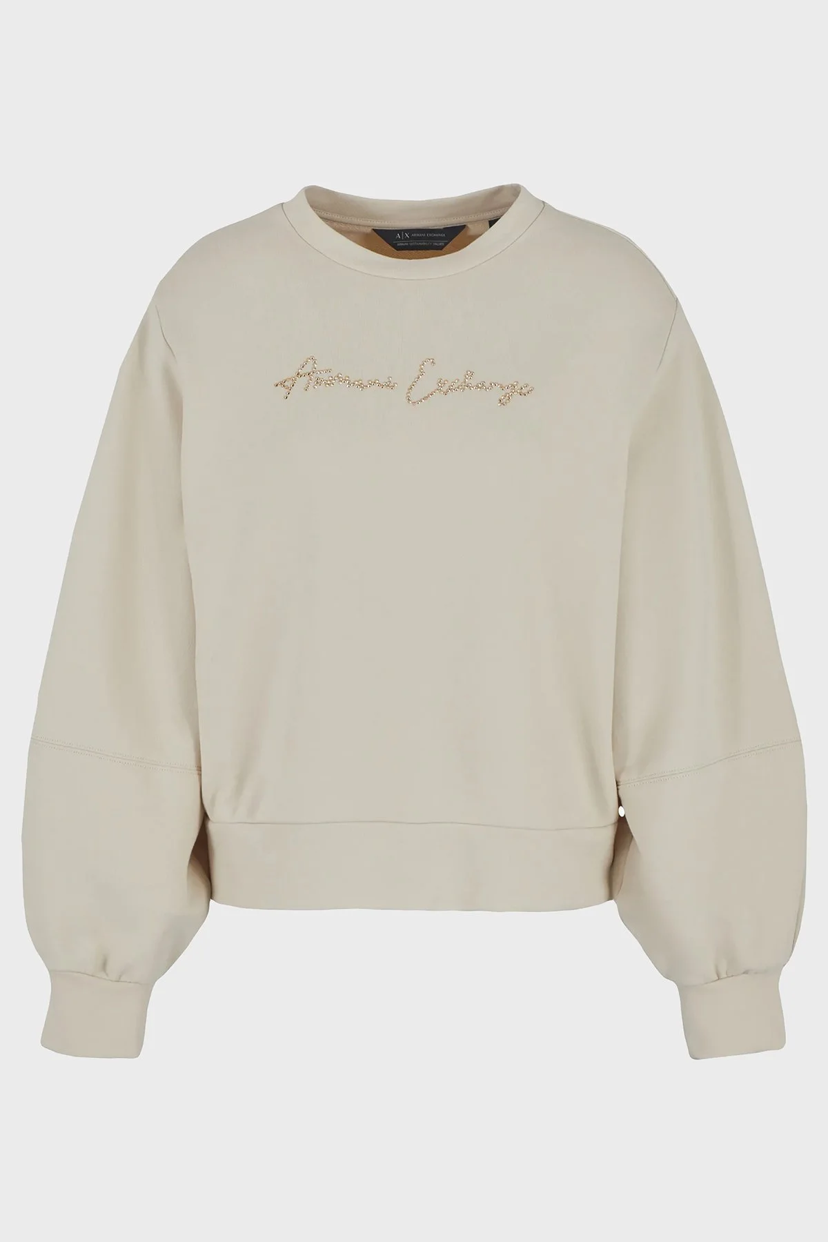 Armani Exchange Pamuklu Regular Fit Bisiklet Yaka Kadın Sweat 3DYM13 YJFFZ 1787 BEJ - 5