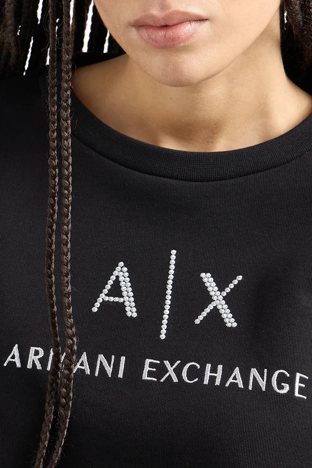 Armani Exchange Pamuklu Regular Fit Bisiklet Yaka Bayan Sweat 3DYMAA YJ68Z 1200 SİYAH - 3