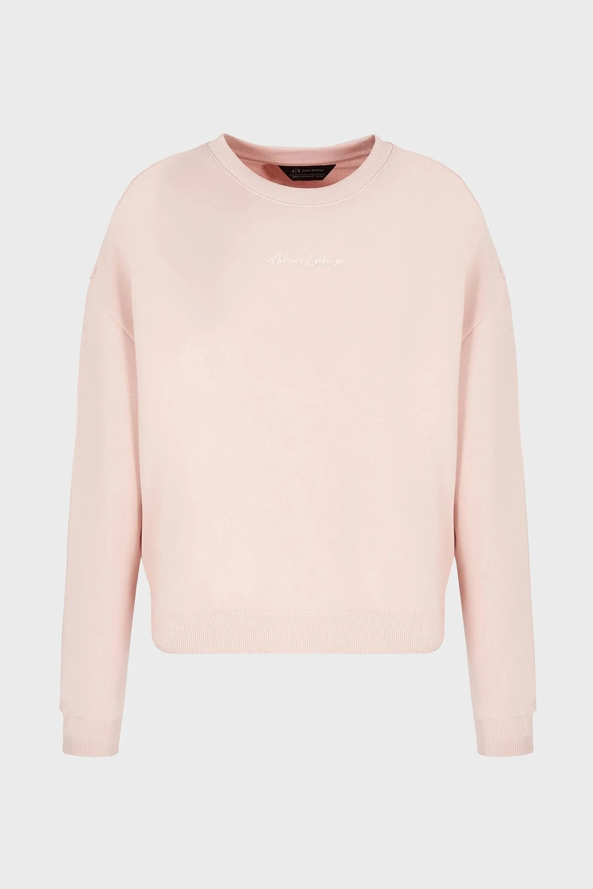 Armani Exchange Pamuklu Regular Fit Bisiklet Yaka Bayan Sweat 6DYM70 YJEEZ 14BQ PUDRA - 10