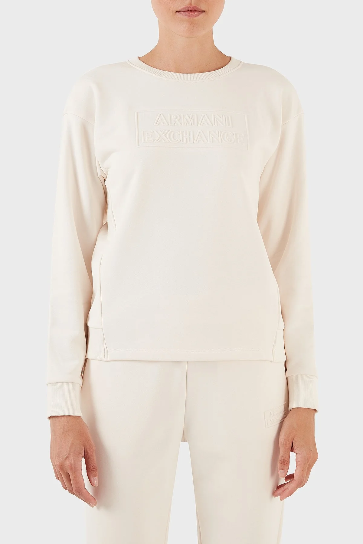 Armani Exchange Pamuklu Regular Fit Bisiklet Yaka Bayan Sweat 6RYM89 YJECZ 1130 BEJ - 1