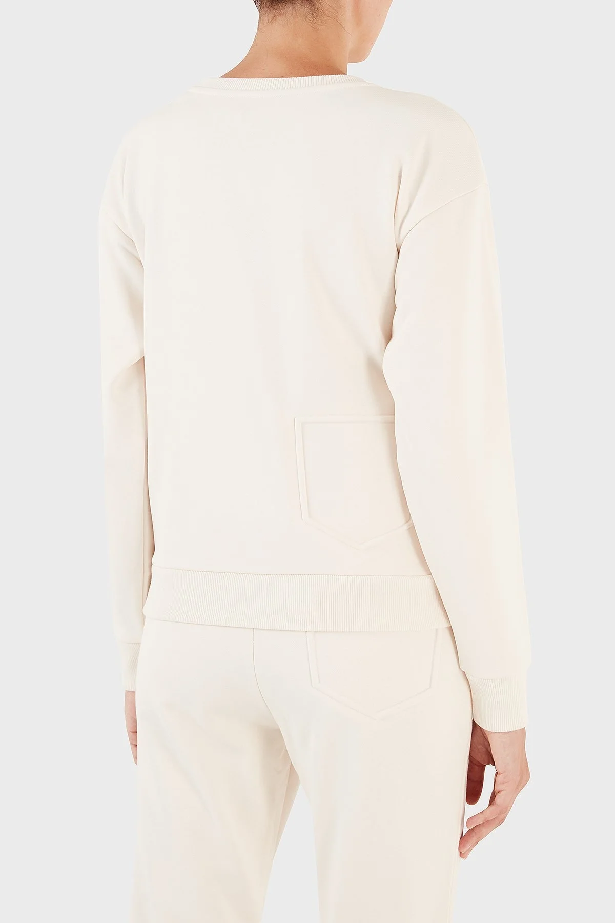 Armani Exchange Pamuklu Regular Fit Bisiklet Yaka Bayan Sweat 6RYM89 YJECZ 1130 BEJ - 2