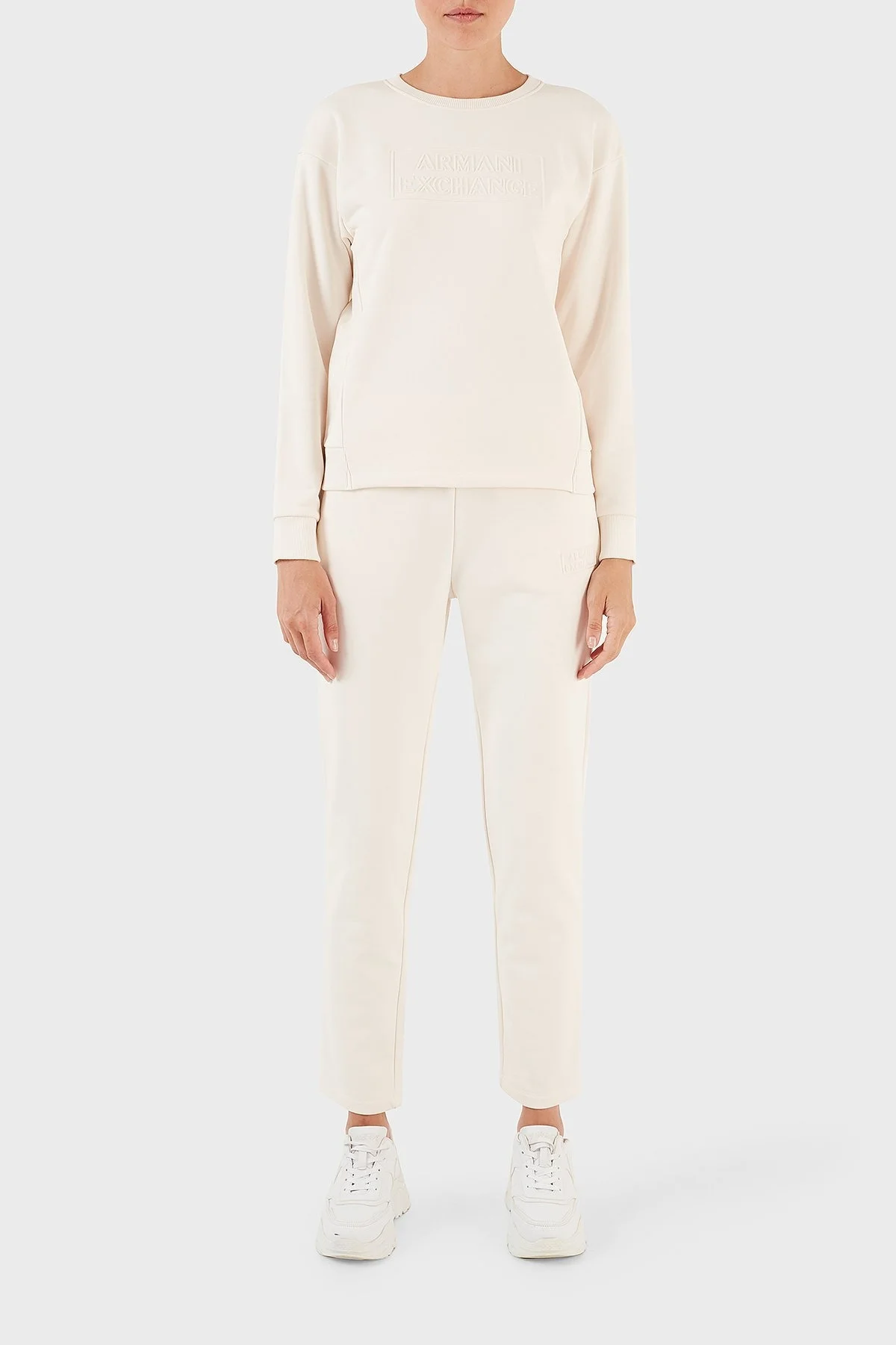 Armani Exchange Pamuklu Regular Fit Bisiklet Yaka Bayan Sweat 6RYM89 YJECZ 1130 BEJ - 4