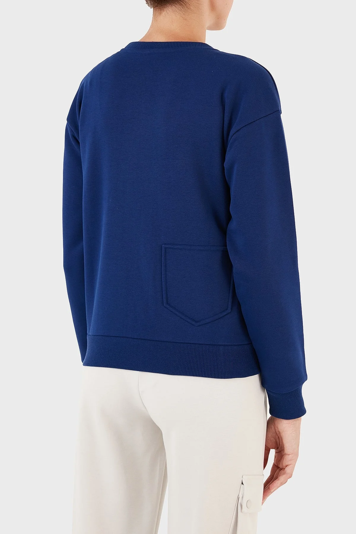 Armani Exchange Pamuklu Regular Fit Bisiklet Yaka Bayan Sweat 6RYM89 YJECZ 25EL MAVİ - 2