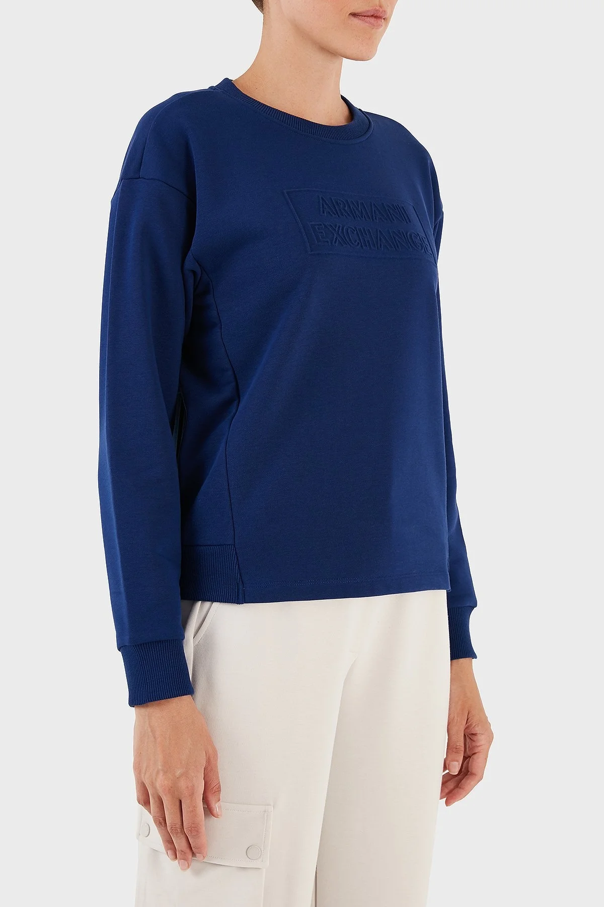 Armani Exchange Pamuklu Regular Fit Bisiklet Yaka Bayan Sweat 6RYM89 YJECZ 25EL MAVİ - 6