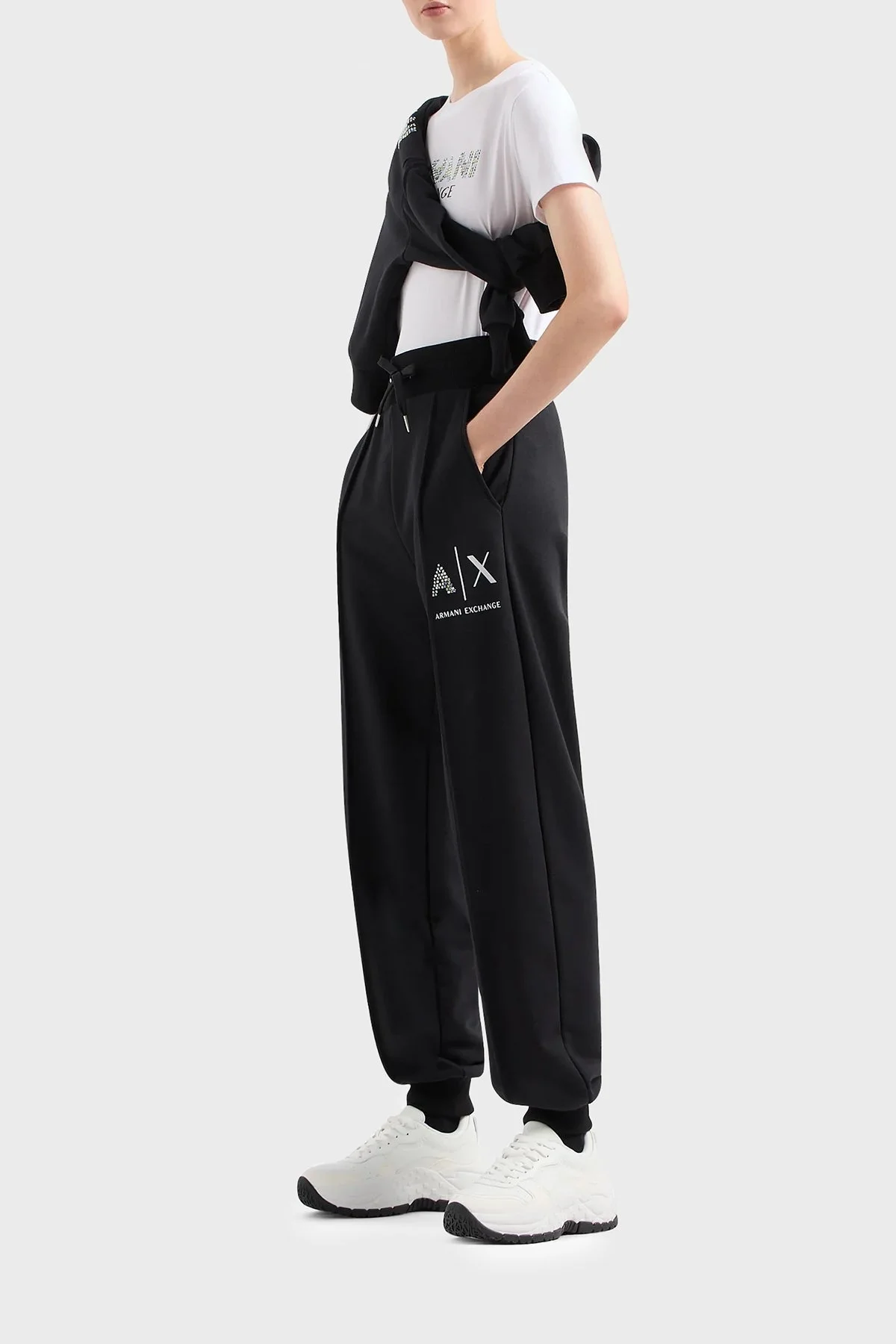 Armani Exchange Pamuklu Regular Fit Bisiklet Yaka Bayan T Shirt 3DYT13 YJ8QZ 1000 BEYAZ - 6