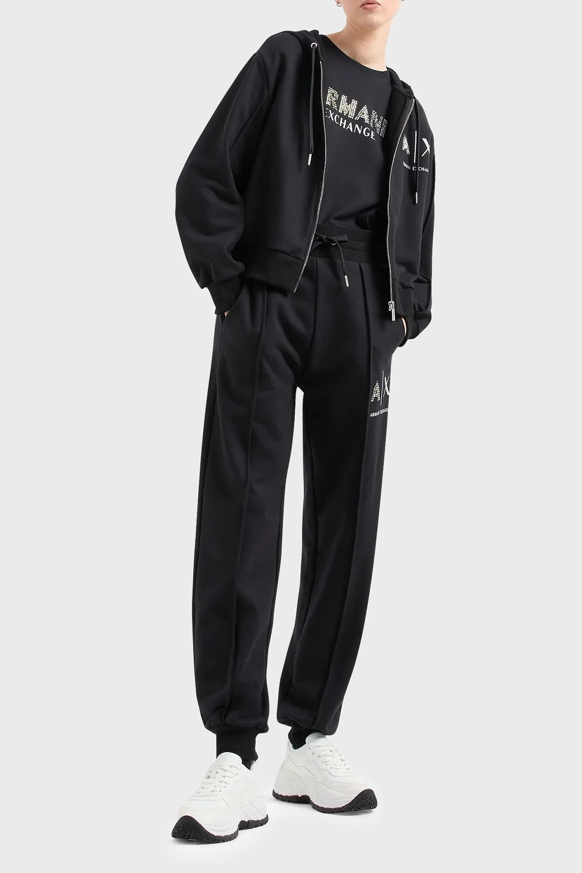 Armani Exchange Pamuklu Regular Fit Bisiklet Yaka Bayan T Shirt 3DYT13 YJ8QZ 1200 SİYAH - 8