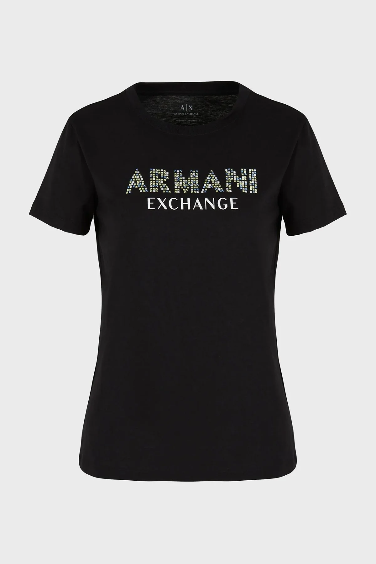 Armani Exchange Pamuklu Regular Fit Bisiklet Yaka Bayan T Shirt 3DYT13 YJ8QZ 1200 SİYAH - 10