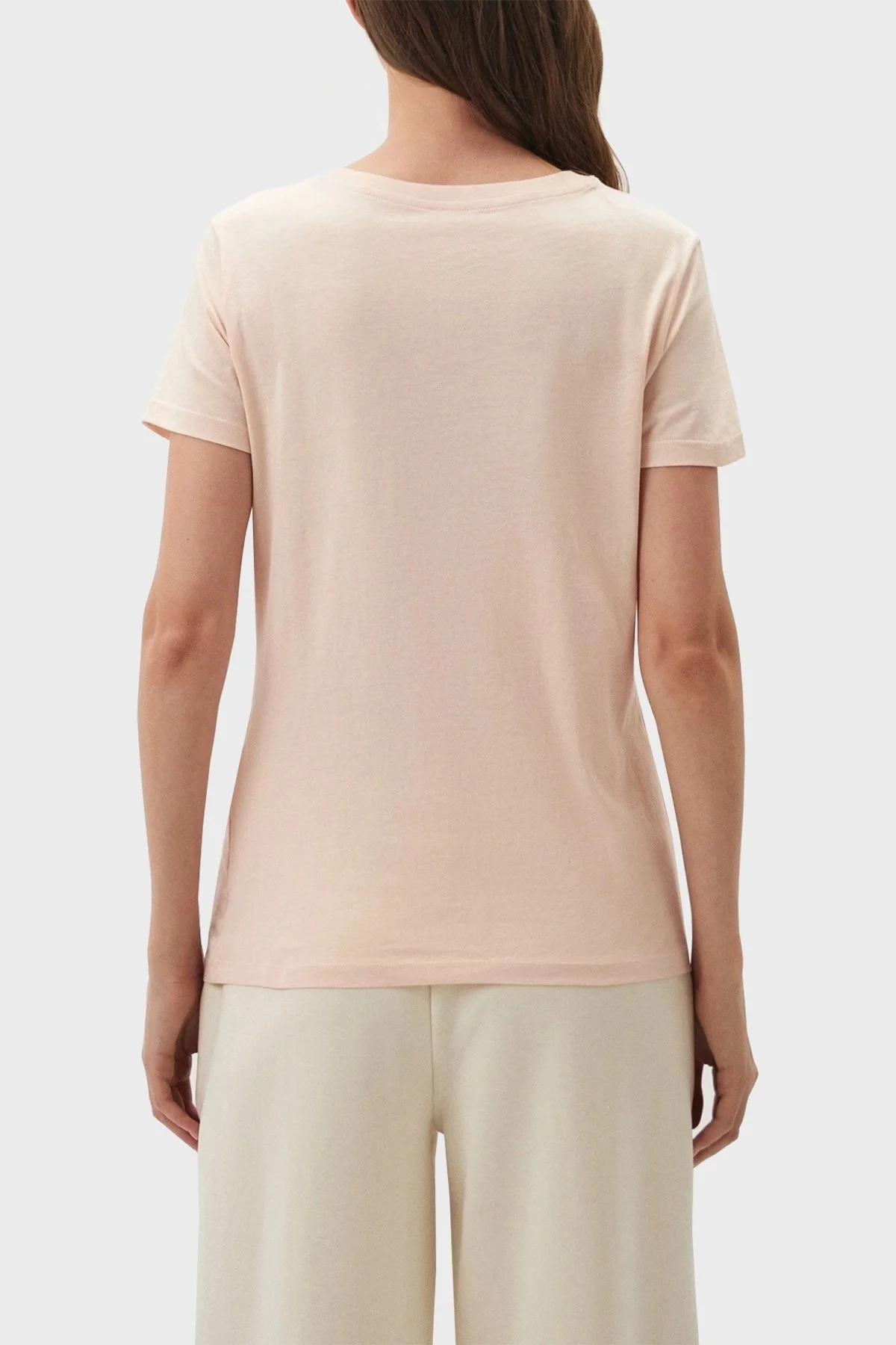 Armani Exchange Pamuklu Regular Fit Bisiklet Yaka Bayan T Shirt 3DYTAF YJG3Z 14BD PUDRA - 2