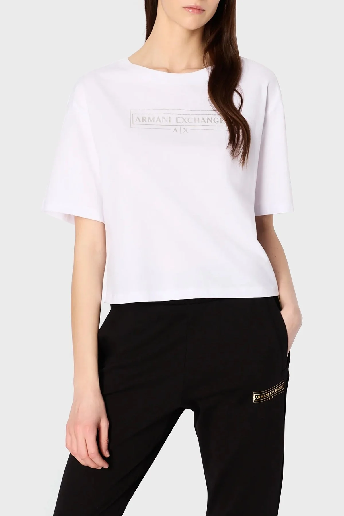 Armani Exchange Pamuklu Regular Fit Bisiklet Yaka Bayan T Shirt 3RYT41 YJG3Z 1000 BEYAZ - 1