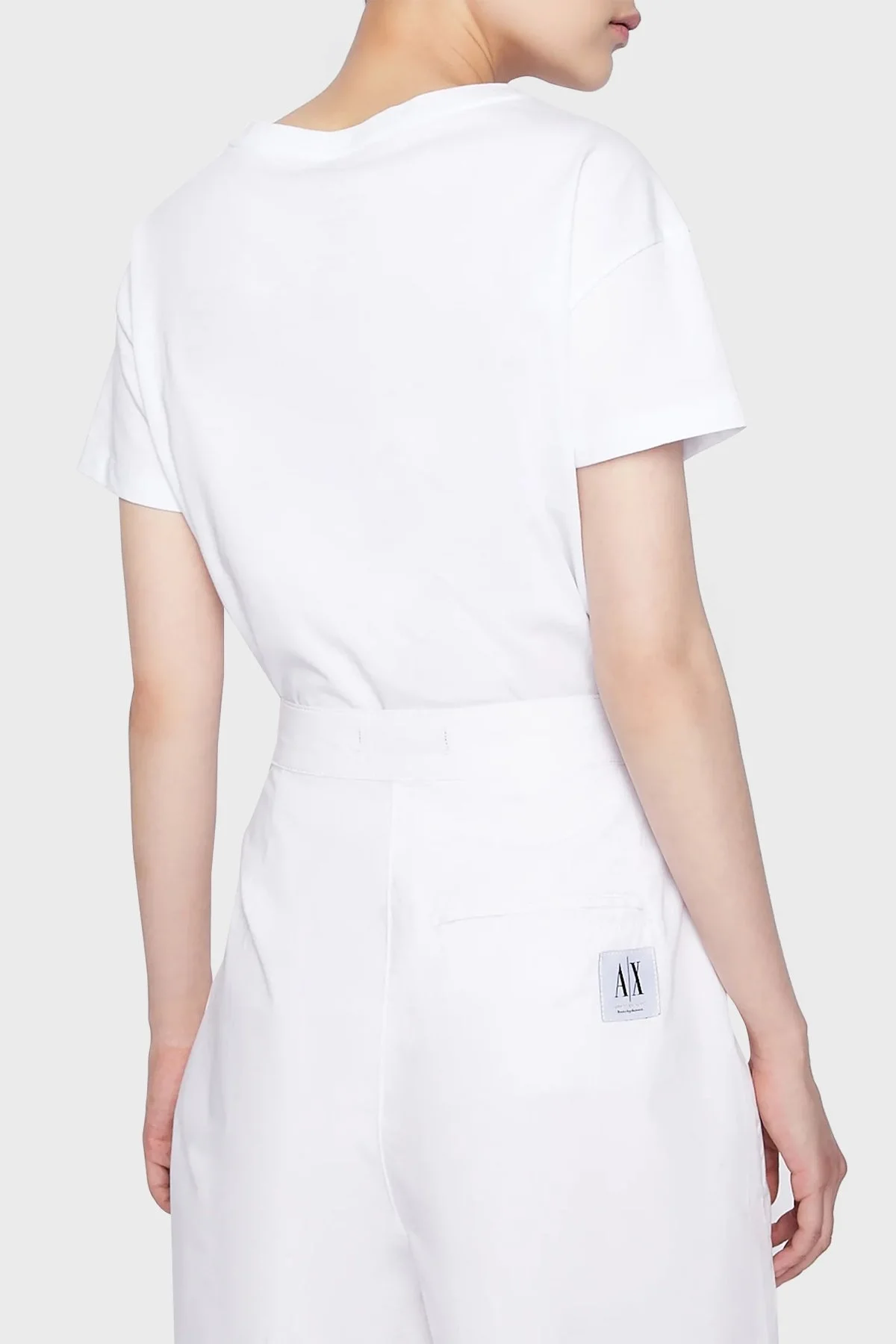 Armani Exchange Pamuklu Regular Fit Bisiklet Yaka Bayan T Shirt 3RYTFL YJ3RZ 1000 BEYAZ - 2