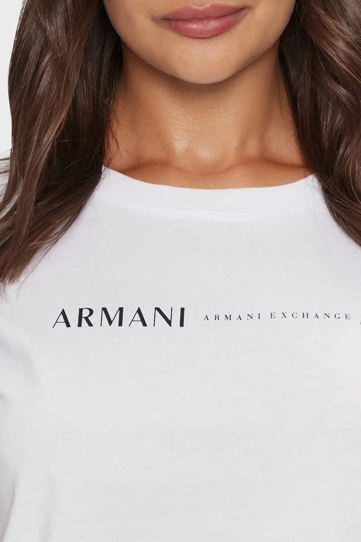 Armani Exchange Pamuklu Regular Fit Bisiklet Yaka Bayan T Shirt 6DYT12 YJG3Z 1000 BEYAZ - 4