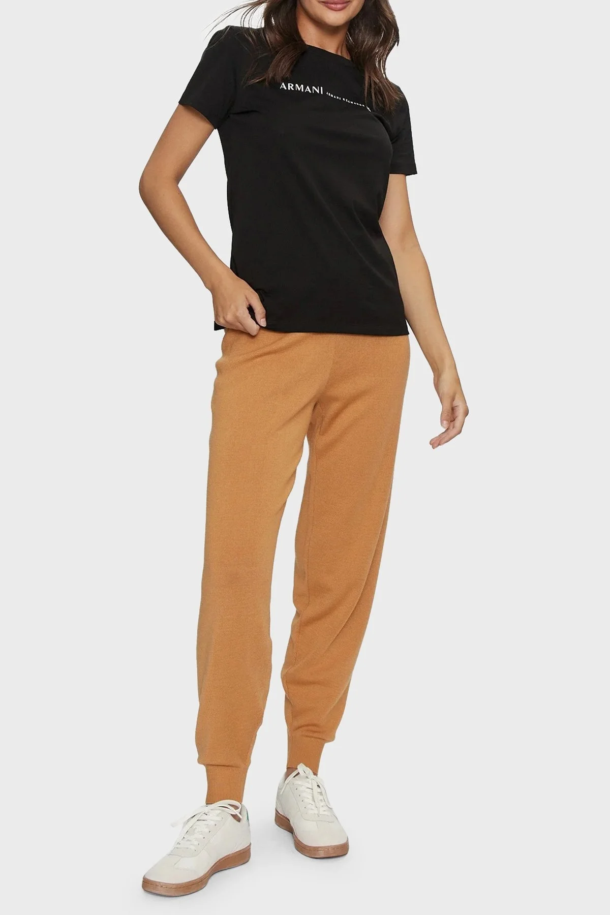 Armani Exchange Pamuklu Regular Fit Bisiklet Yaka Bayan T Shirt 6DYT12 YJG3Z 1200 SİYAH - 3