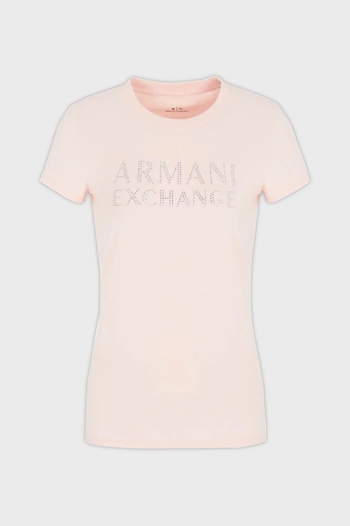 Armani Exchange Pamuklu Regular Fit Bisiklet Yaka Bayan T Shirt 6RYT36 YJC7Z 7415 PEMBE - 4
