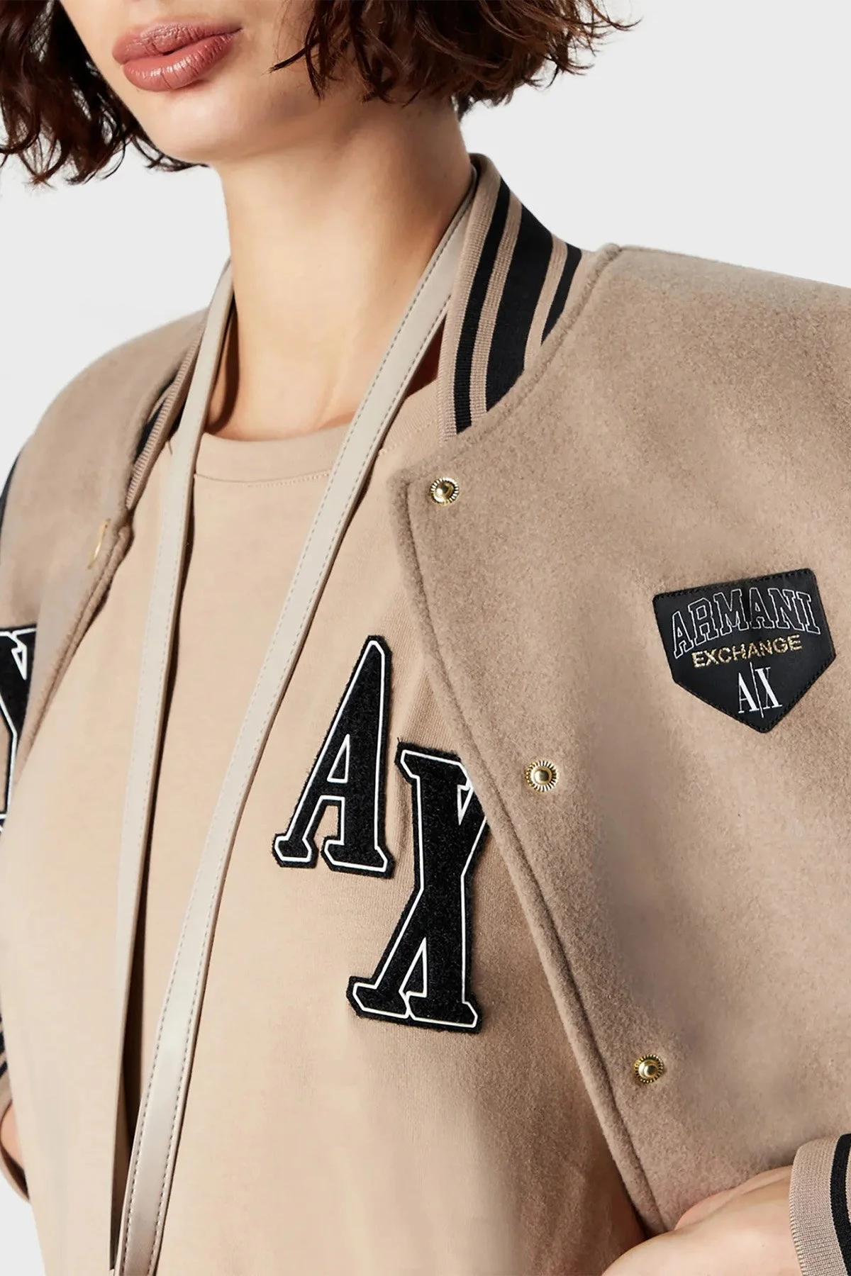Armani Exchange Pamuklu Regular Fit Bisiklet Yaka Bayan T Shirt 6RYT38 YJ7VZ 0748 SÜTLÜ KAHVE - 3
