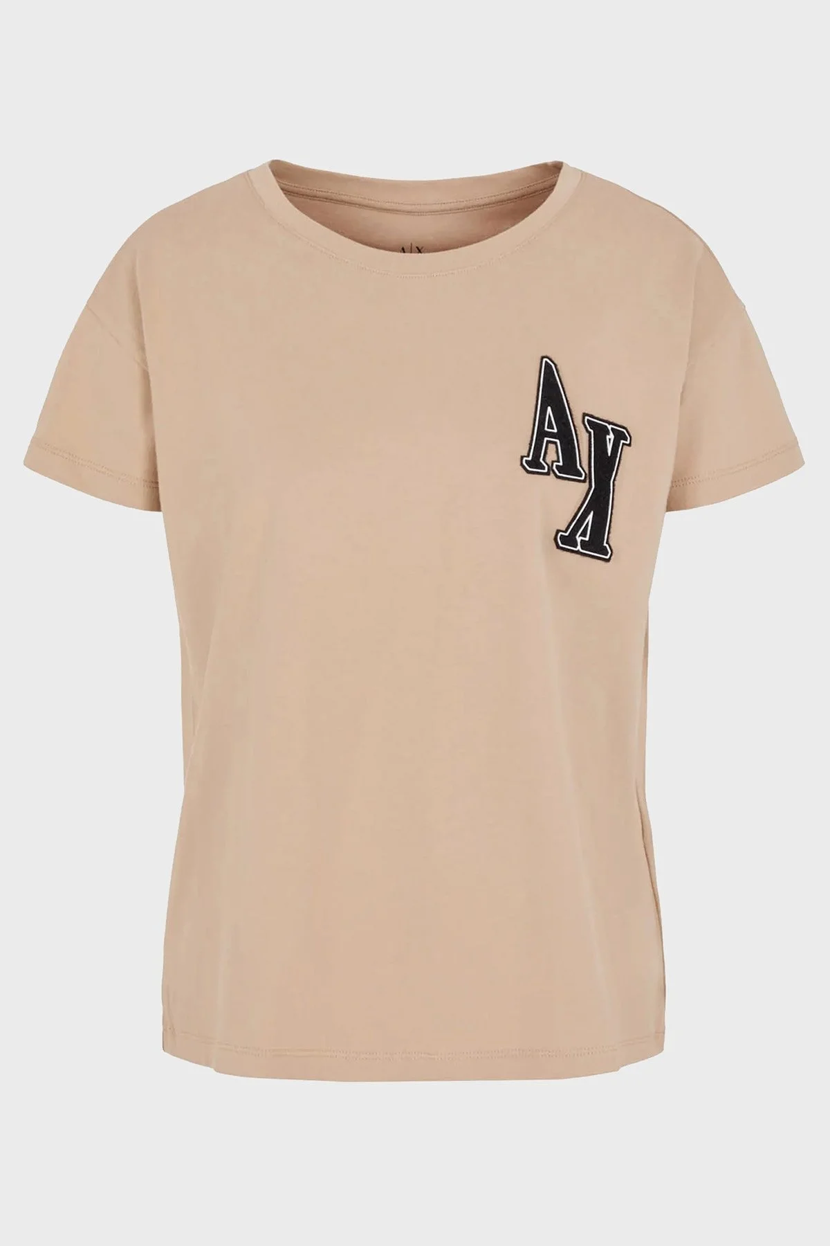 Armani Exchange Pamuklu Regular Fit Bisiklet Yaka Bayan T Shirt 6RYT38 YJ7VZ 0748 SÜTLÜ KAHVE - 4