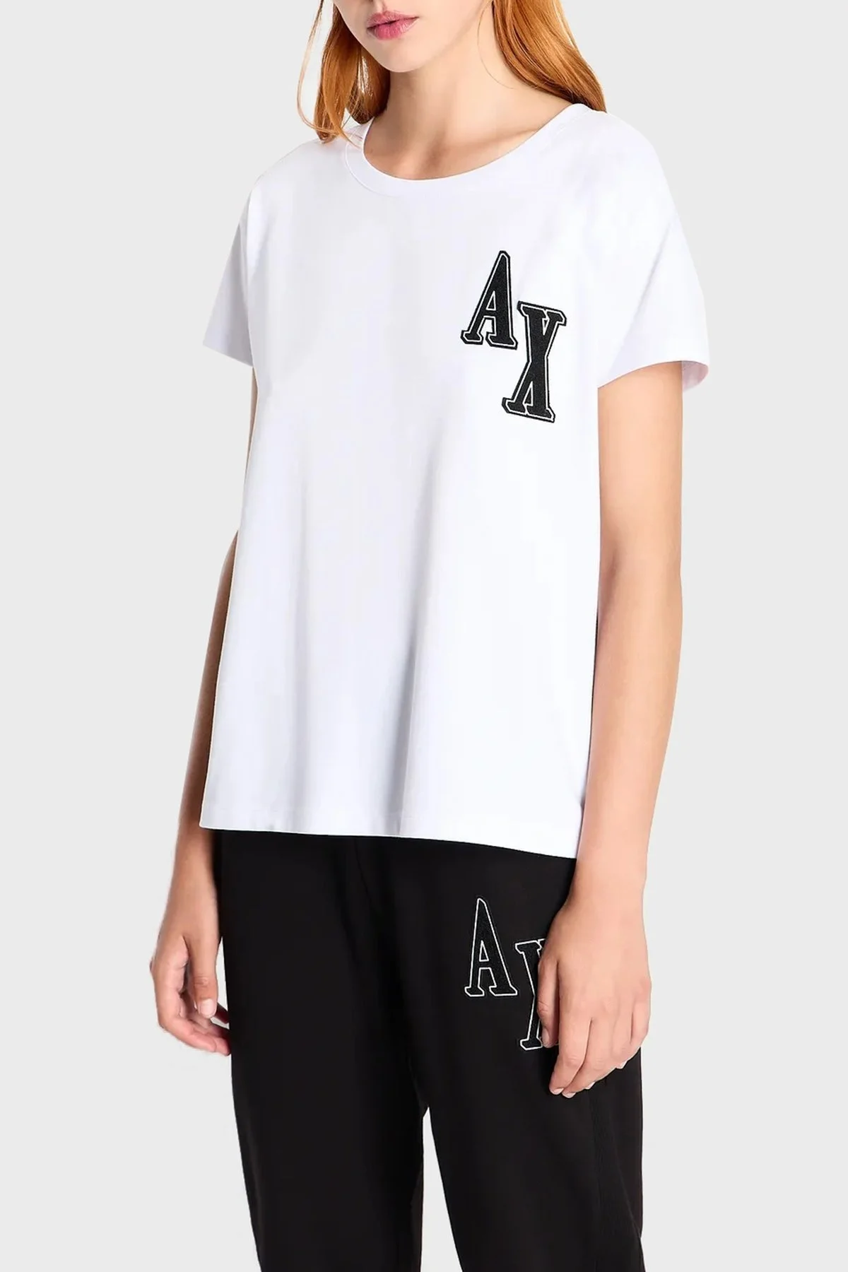 Armani Exchange Pamuklu Regular Fit Bisiklet Yaka Bayan T Shirt 6RYT38 YJ7VZ 1000 BEYAZ - 1