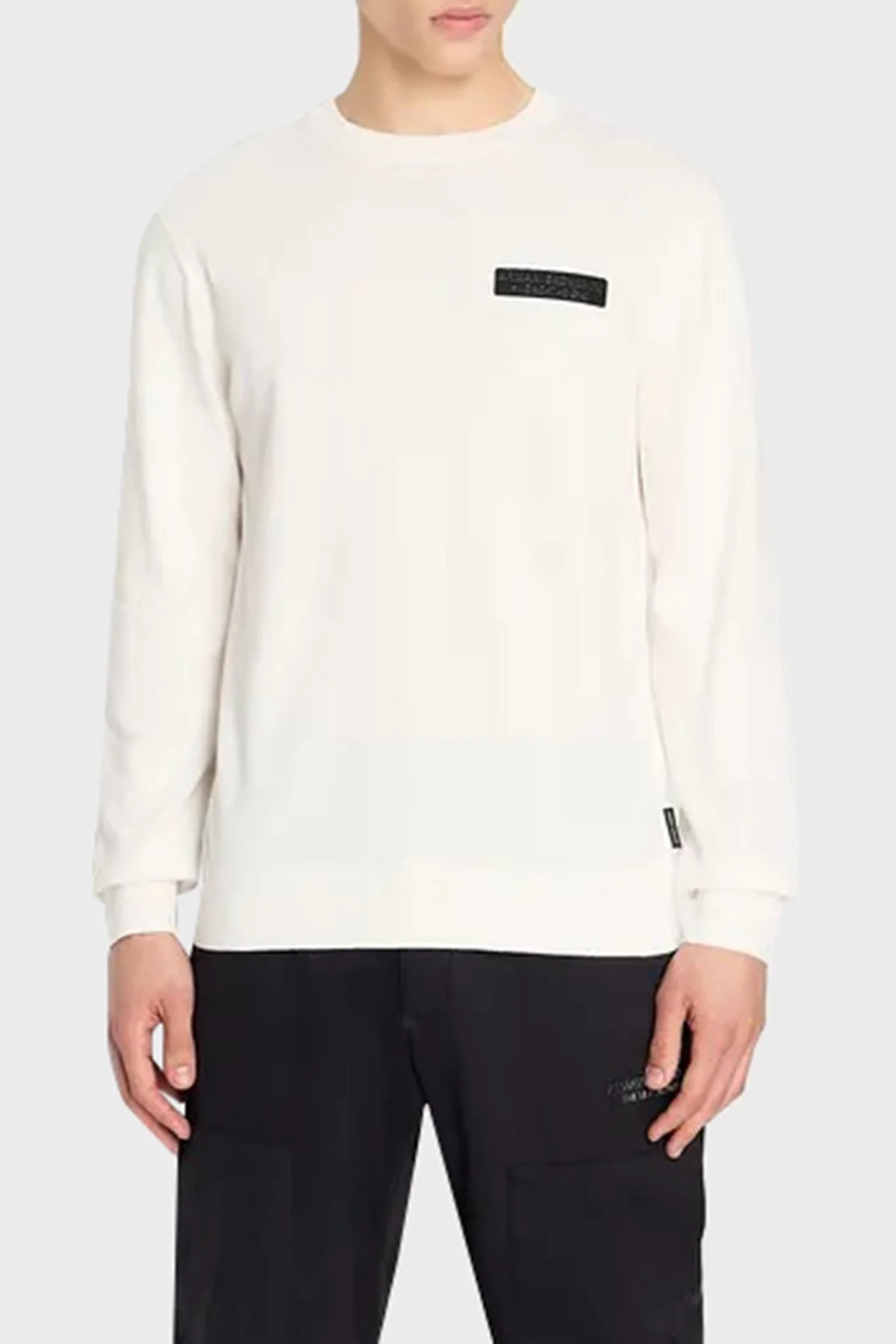 Armani Exchange Pamuklu Regular Fit Bisiklet Yaka Erkek Kazak 6RZM1E ZMX8Z 1116 BEYAZ - 1