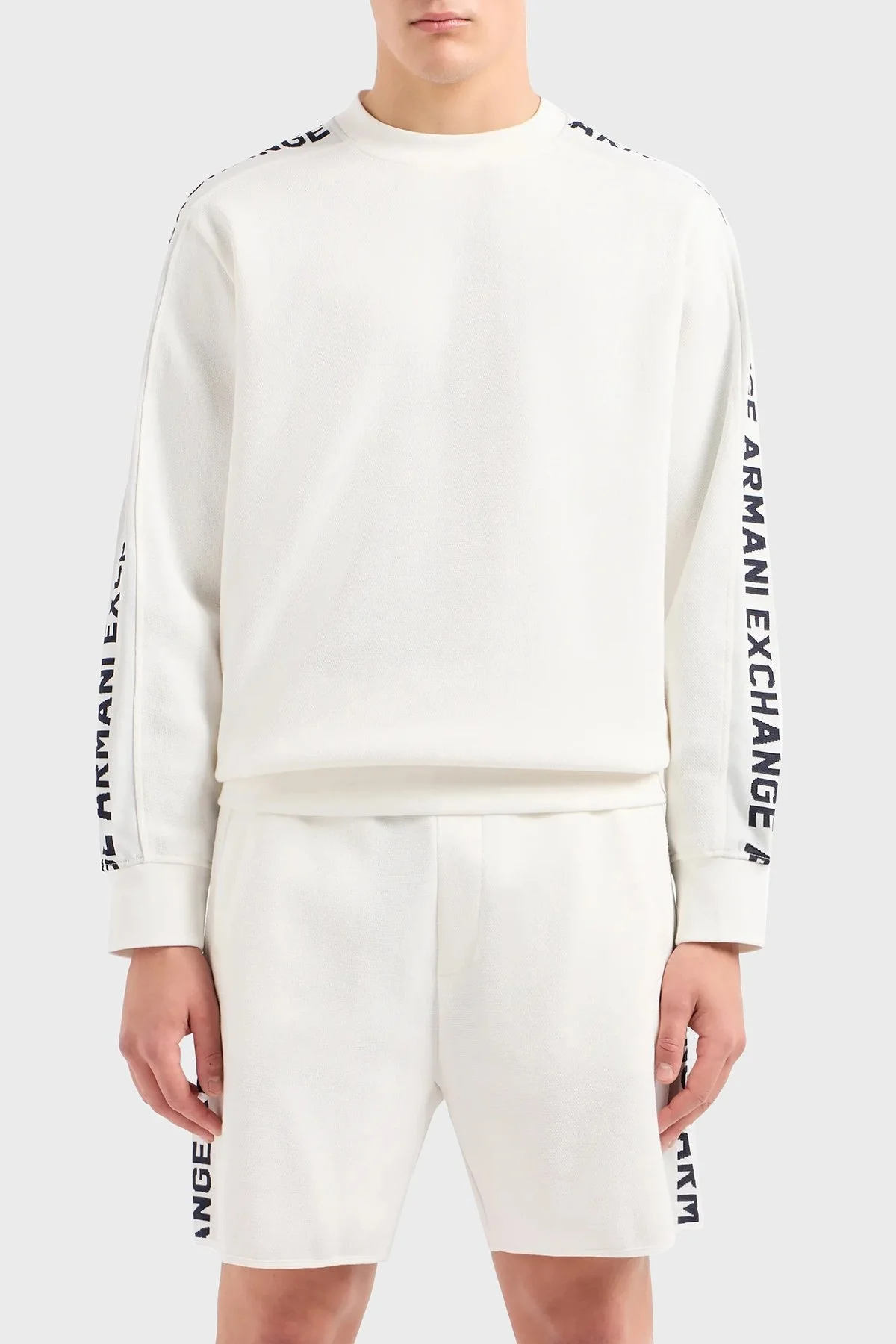 Armani Exchange Pamuklu Regular Fit Bisiklet Yaka Erkek Sweat 3DZMLA ZJLGZ 1116 BEYAZ - 1