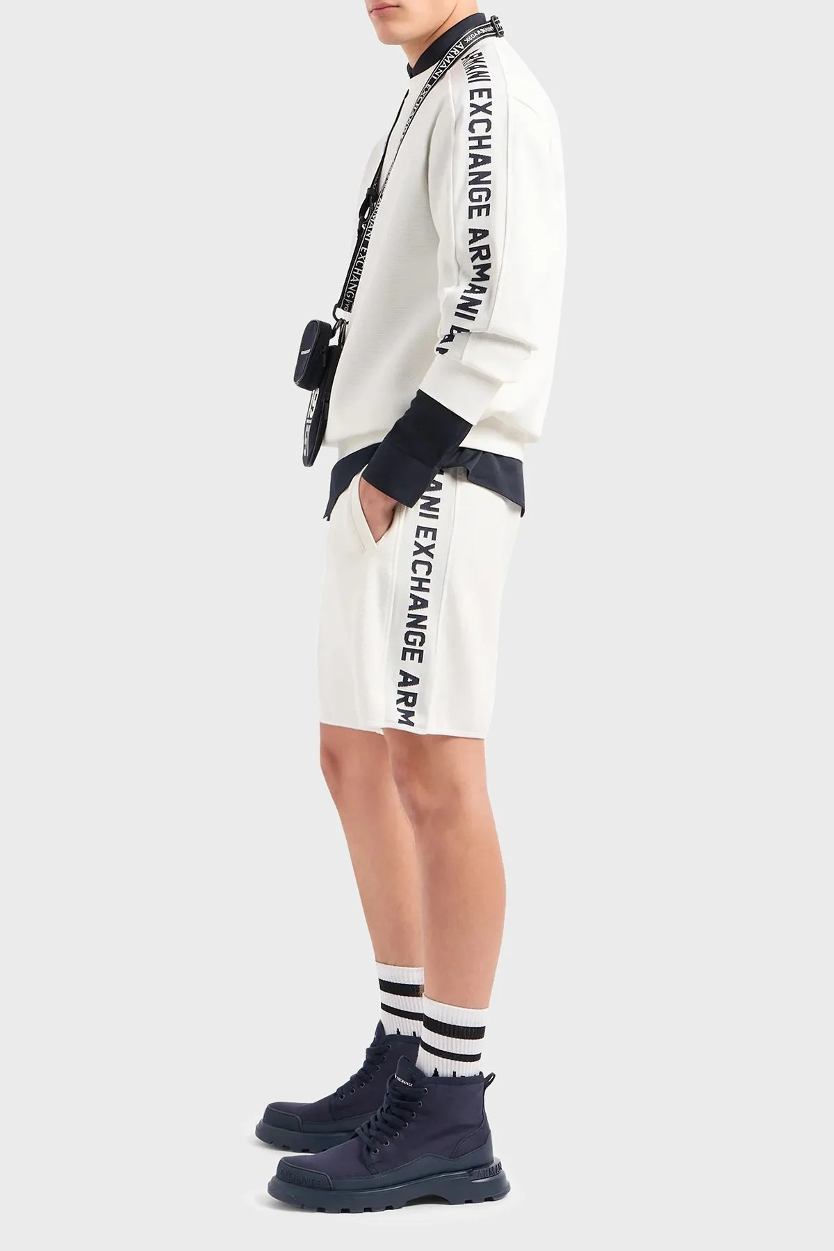 Armani Exchange Pamuklu Regular Fit Bisiklet Yaka Erkek Sweat 3DZMLA ZJLGZ 1116 BEYAZ - 3