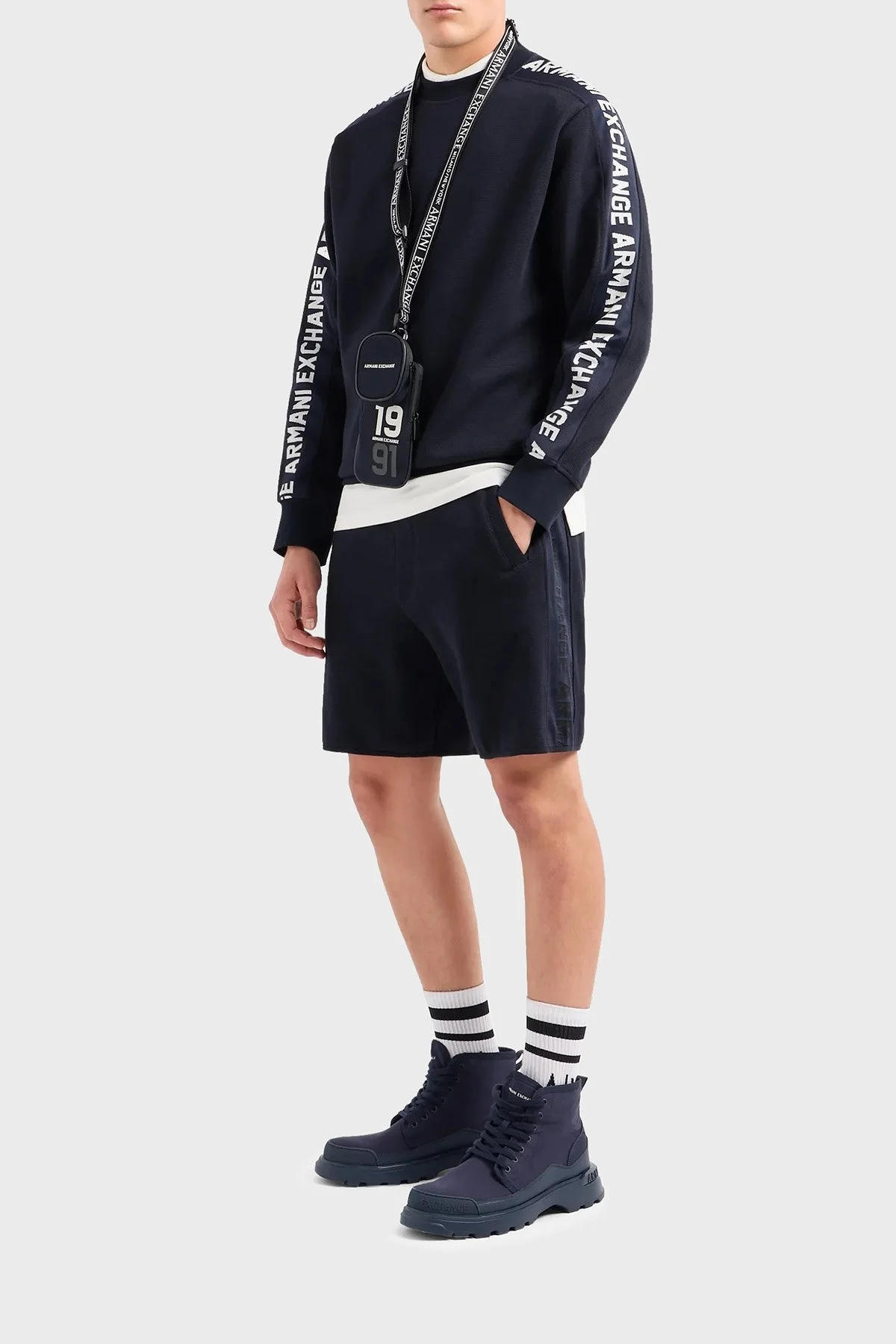 Armani Exchange Pamuklu Regular Fit Bisiklet Yaka Erkek Sweat 3DZMLA ZJLGZ 1583 LACİVERT - 3