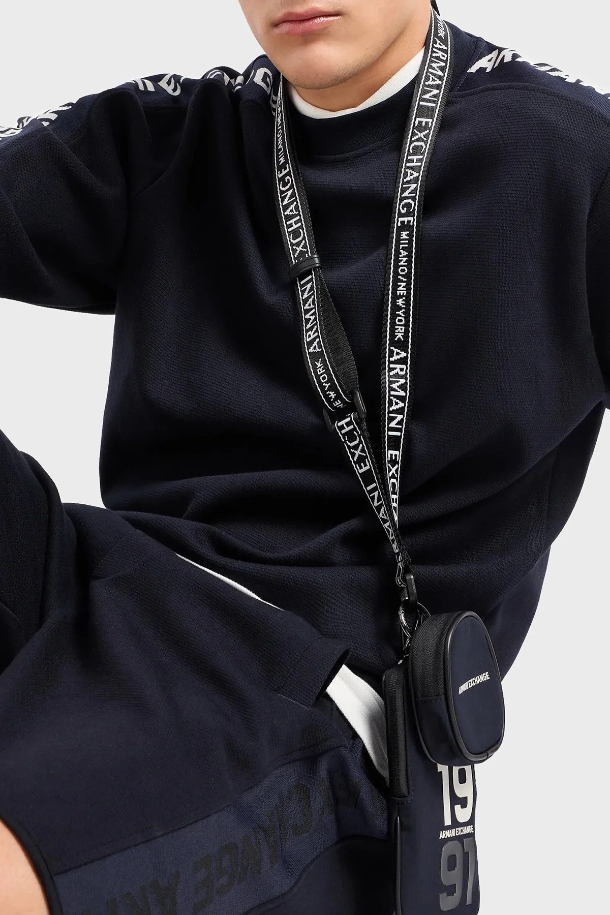 Armani Exchange Pamuklu Regular Fit Bisiklet Yaka Erkek Sweat 3DZMLA ZJLGZ 1583 LACİVERT - 4