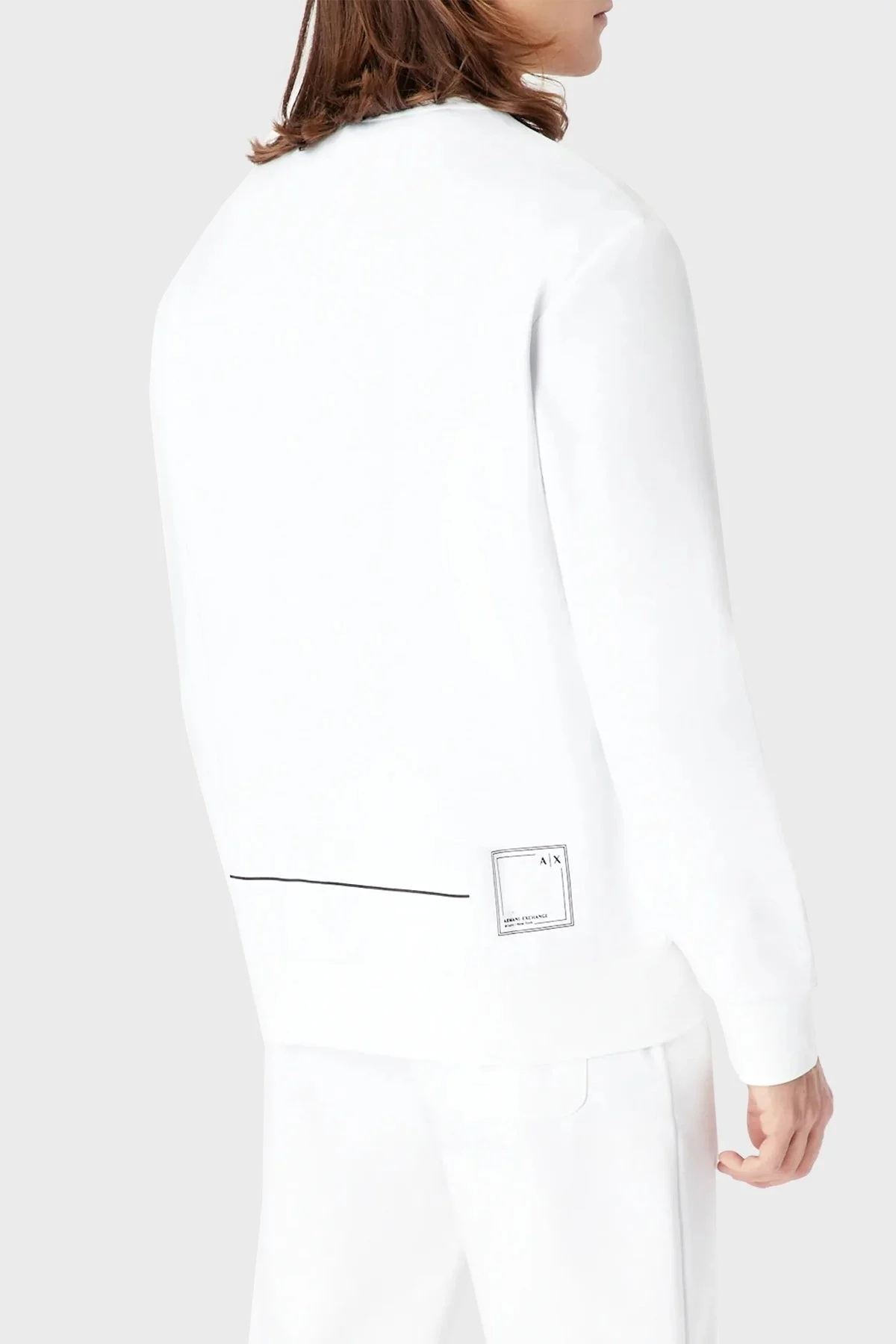 Armani Exchange Pamuklu Regular Fit Bisiklet Yaka Erkek Sweat 3RZMBC ZJCAZ 1100 BEYAZ - 2
