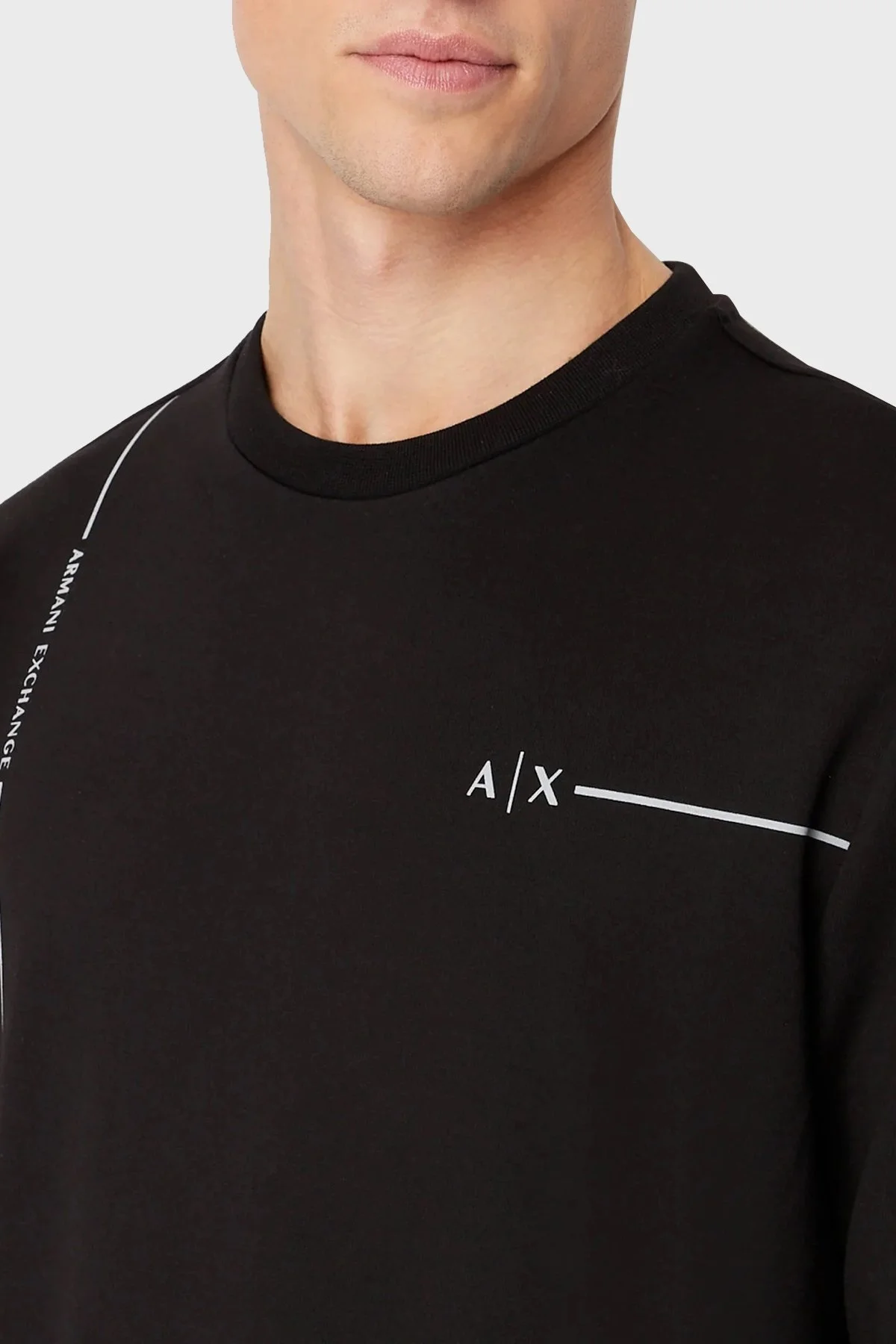 Armani Exchange Pamuklu Regular Fit Bisiklet Yaka Erkek Sweat 3RZMBC ZJCAZ 1200 SİYAH - 2