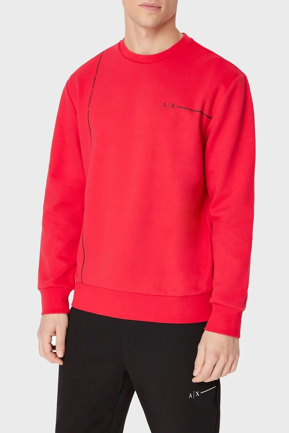 Armani Exchange Pamuklu Regular Fit Bisiklet Yaka Erkek Sweat 3RZMBC ZJCAZ 14AQ KIRMIZI - 1