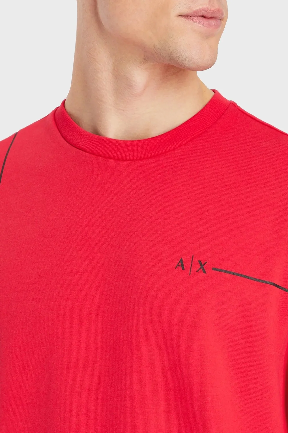 Armani Exchange Pamuklu Regular Fit Bisiklet Yaka Erkek Sweat 3RZMBC ZJCAZ 14AQ KIRMIZI - 3