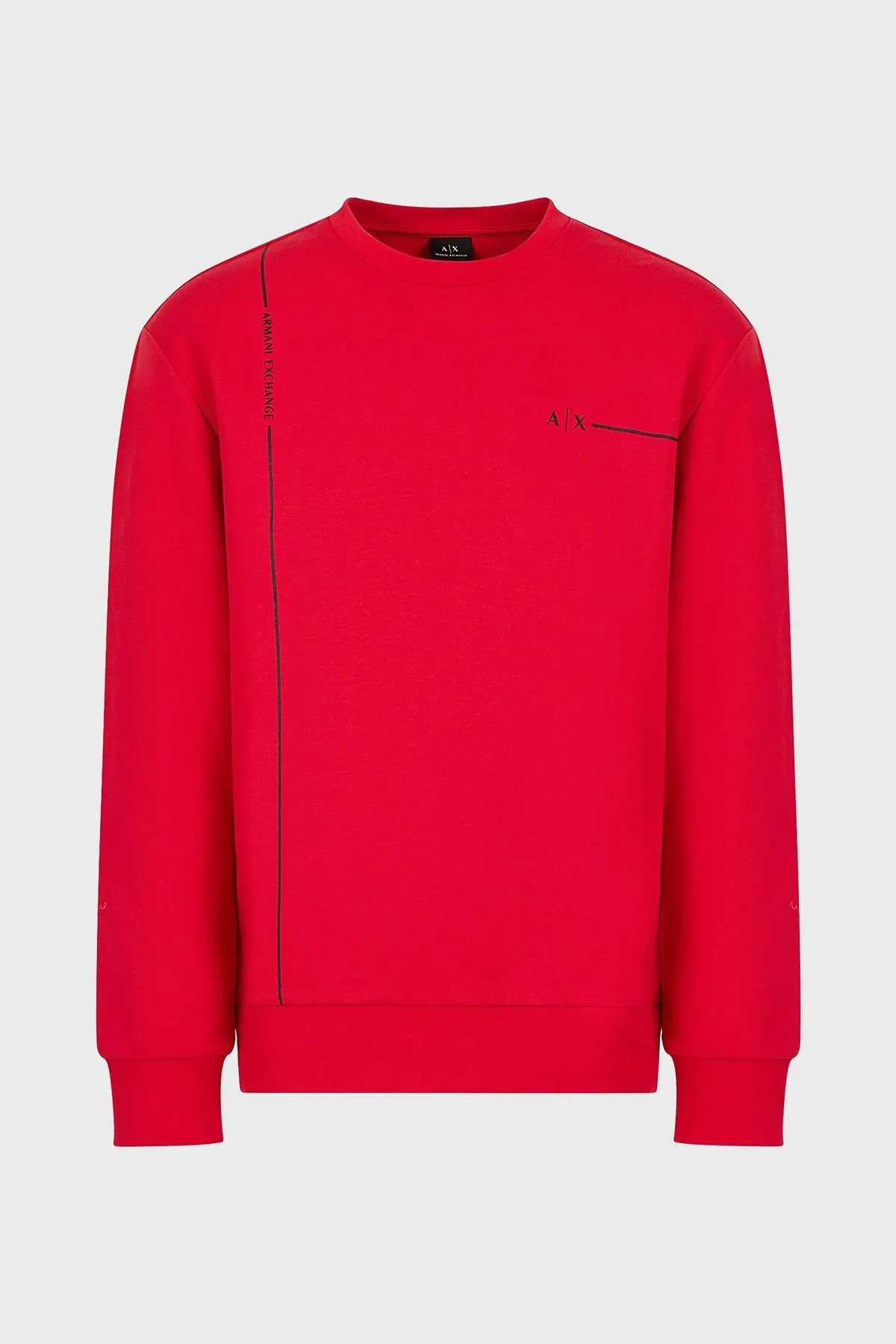 Armani Exchange Pamuklu Regular Fit Bisiklet Yaka Erkek Sweat 3RZMBC ZJCAZ 14AQ KIRMIZI - 4