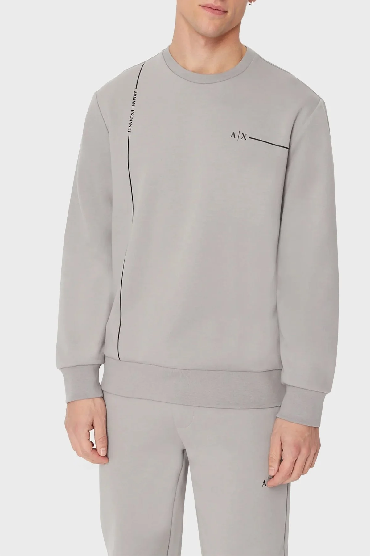 Armani Exchange Pamuklu Regular Fit Bisiklet Yaka Erkek Sweat 3RZMBC ZJCAZ 1913 GRİ - 1