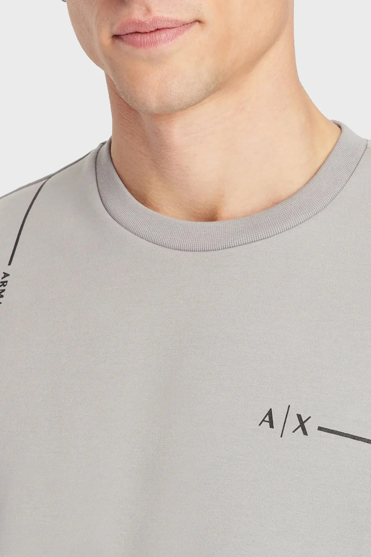 Armani Exchange Pamuklu Regular Fit Bisiklet Yaka Erkek Sweat 3RZMBC ZJCAZ 1913 GRİ - 2