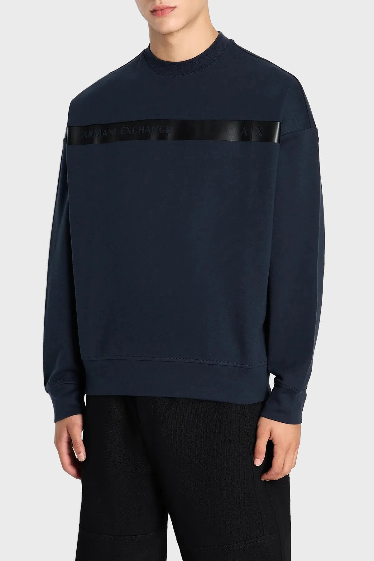 Armani Exchange Pamuklu Regular Fit Bisiklet Yaka Erkek Sweat 6RZMCA ZJ9QZ 1510 LACİVERT - 1