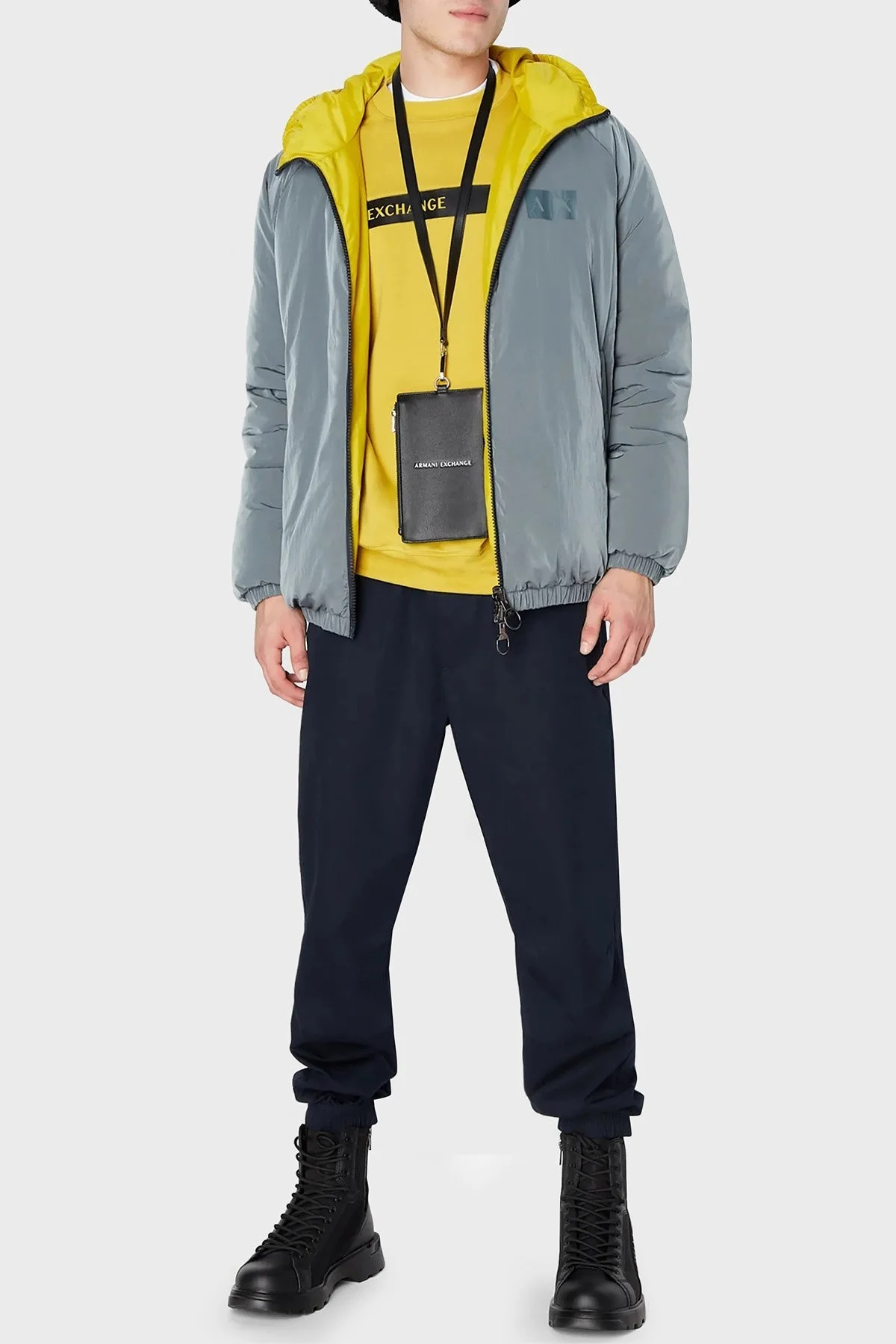 Armani Exchange Pamuklu Regular Fit Bisiklet Yaka Erkek Sweat 6RZMCA ZJ9QZ 1690 HAKİ - 6