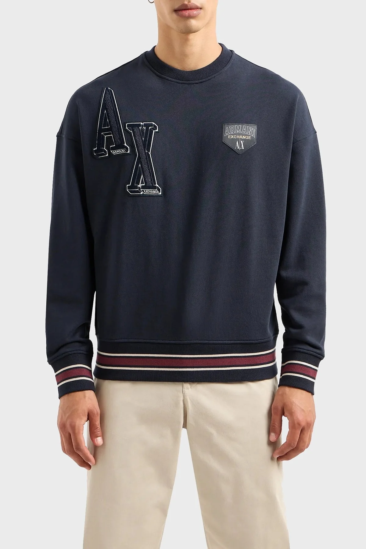 Armani Exchange Pamuklu Regular Fit Bisiklet Yaka Erkek Sweat 6RZMJE ZJDPZ 1510 LACİVERT - 5