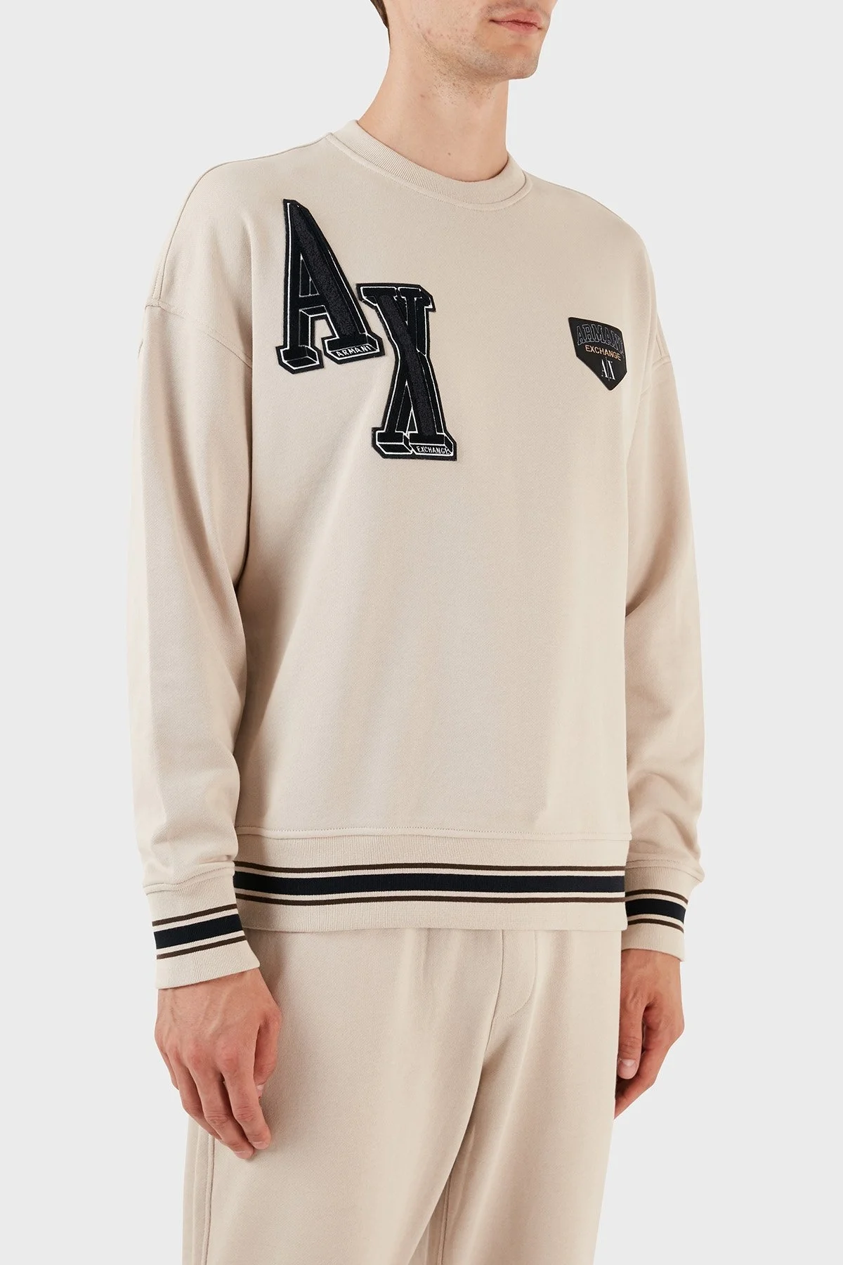 Armani Exchange Pamuklu Regular Fit Bisiklet Yaka Erkek Sweat 6RZMJE ZJDPZ 1934 BEJ - 4