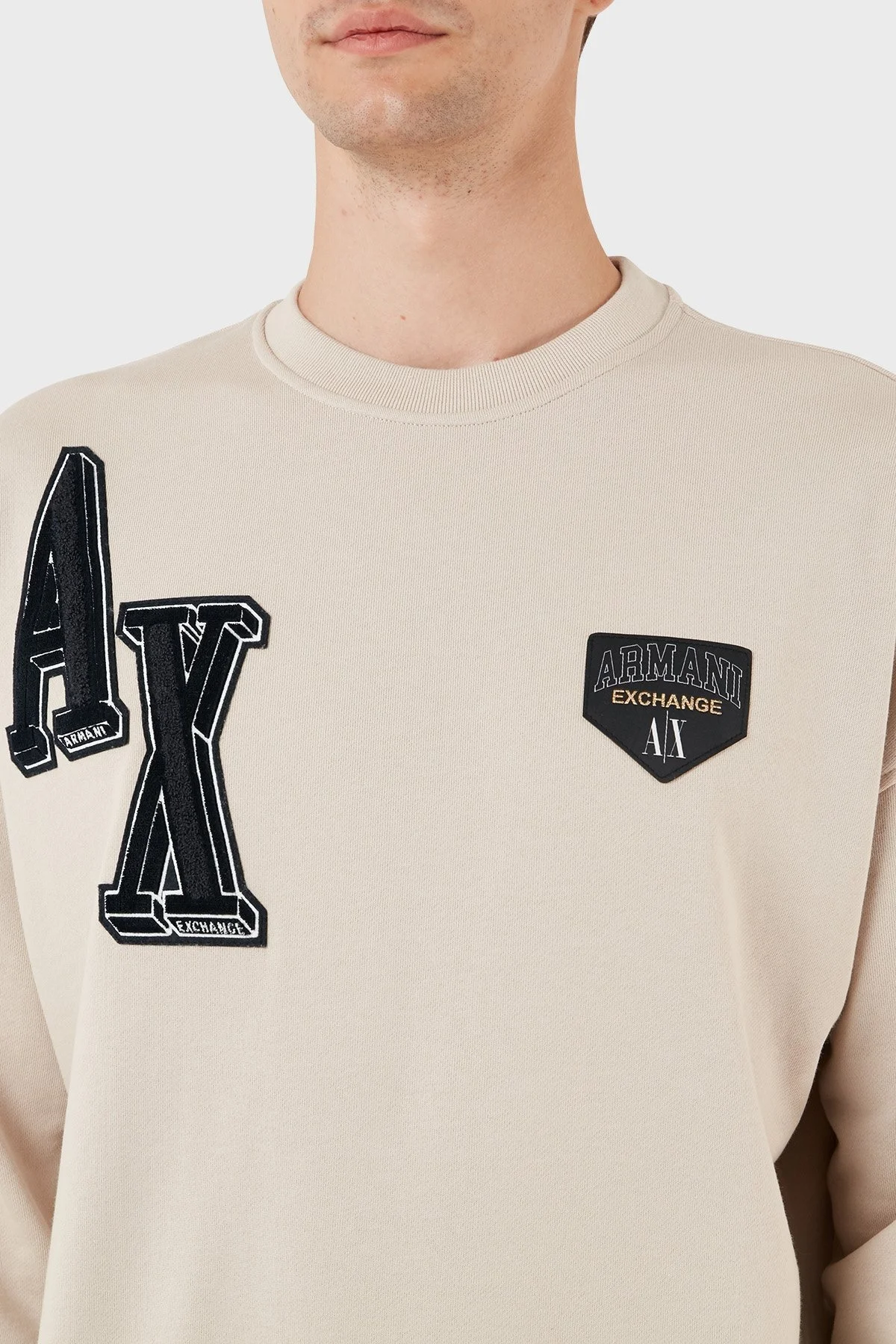 Armani Exchange Pamuklu Regular Fit Bisiklet Yaka Erkek Sweat 6RZMJE ZJDPZ 1934 BEJ - 6