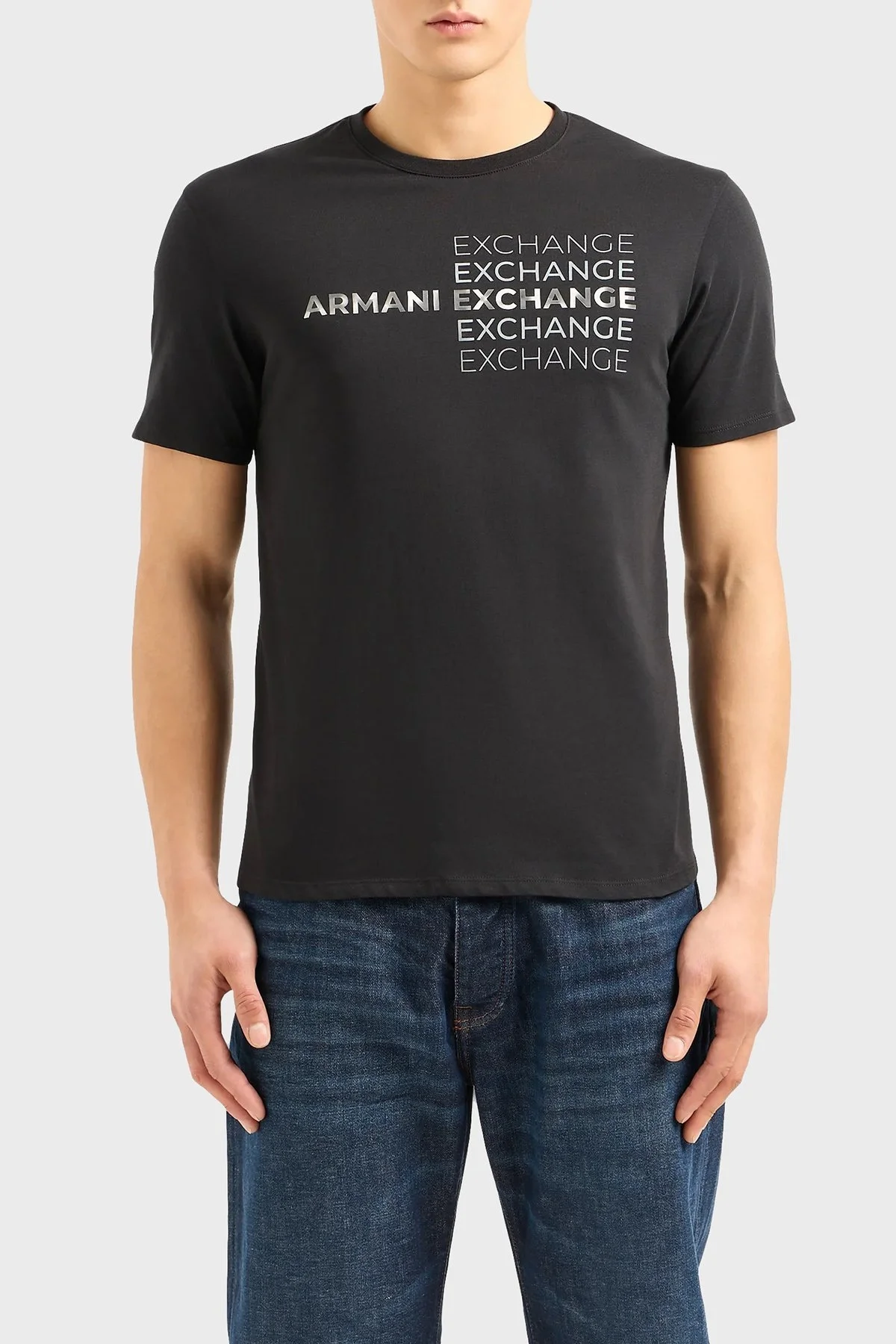 Armani Exchange Pamuklu Regular Fit Bisiklet Yaka Erkek T Shirt 3DZTAC ZJ9TZ 1200 SİYAH - 1