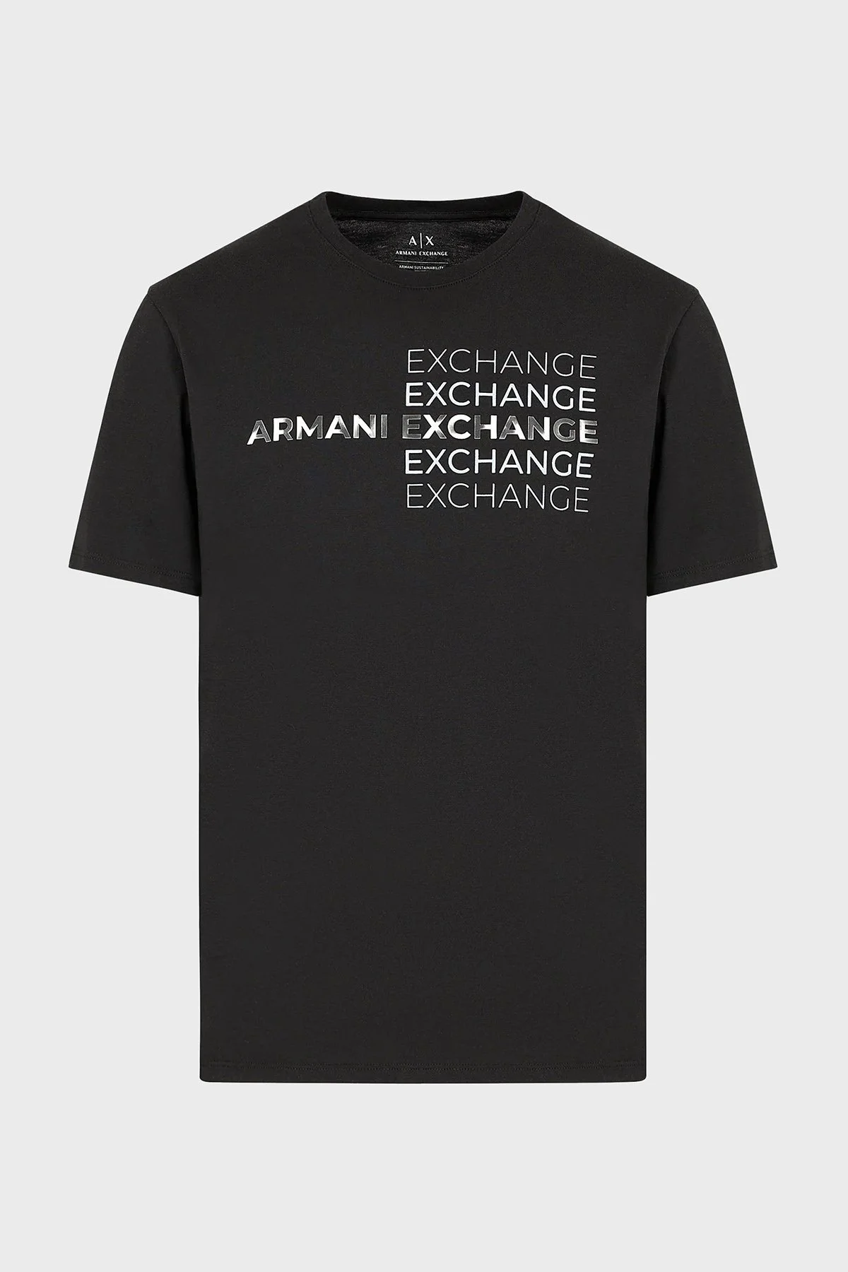 Armani Exchange Pamuklu Regular Fit Bisiklet Yaka Erkek T Shirt 3DZTAC ZJ9TZ 1200 SİYAH - 3